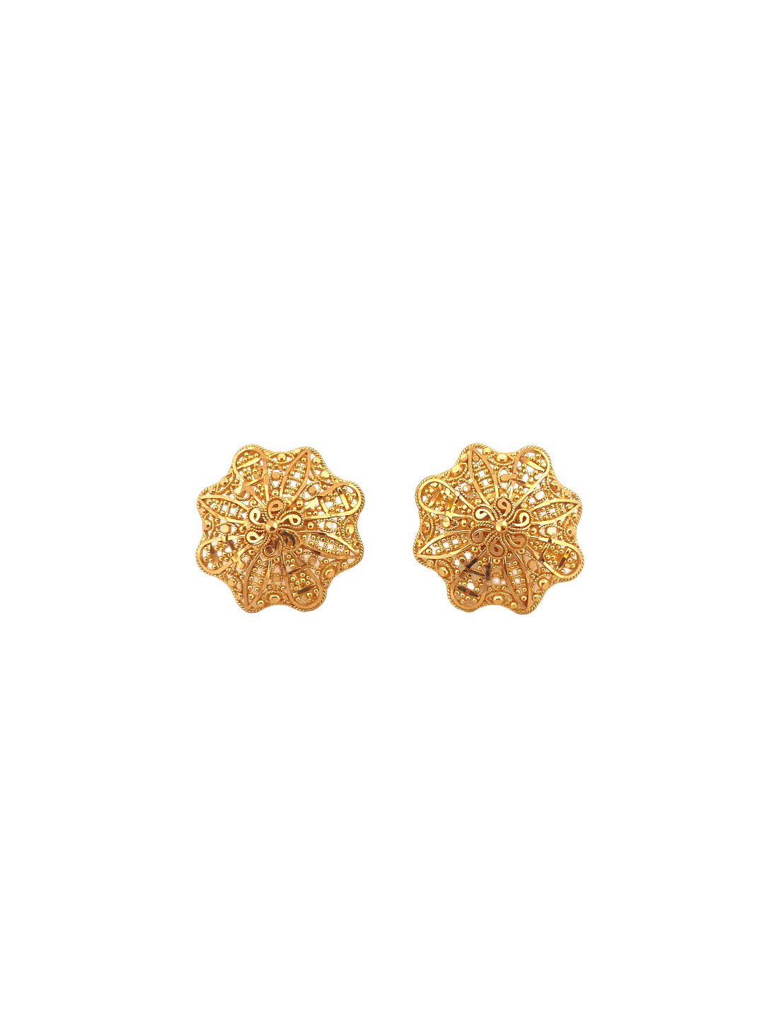 22K Gold Designer Ladies Stud Earrings