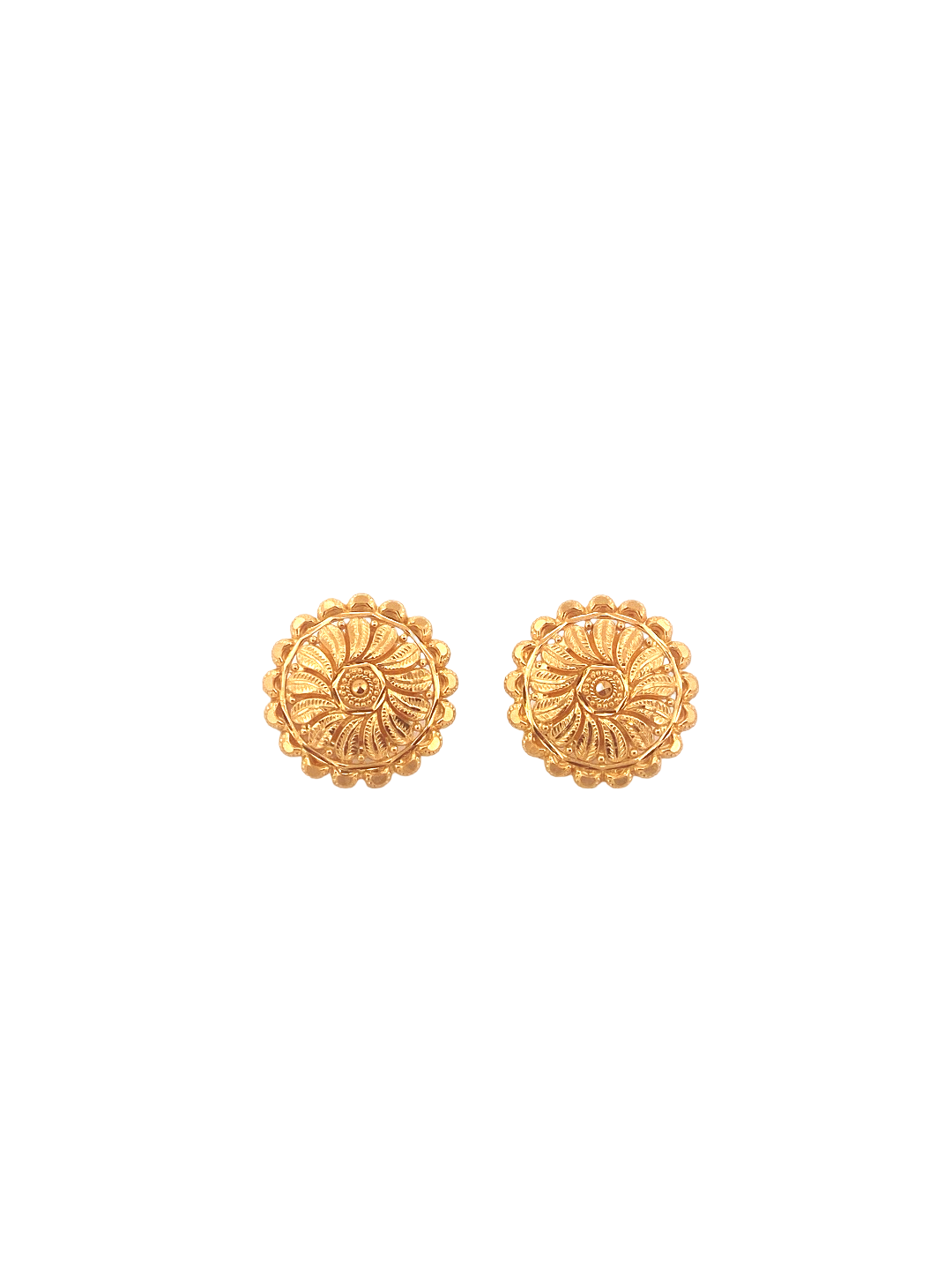 22K Gold Designer Ladies Stud Earrings