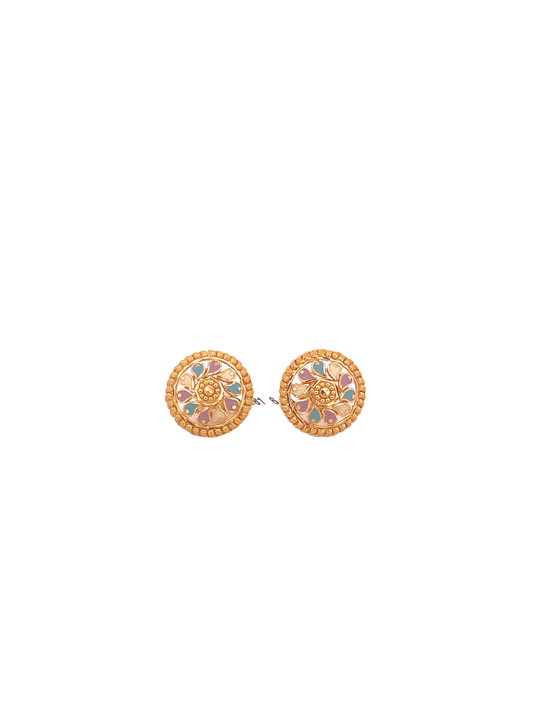22K Gold Designer Ladies Stud Earrings