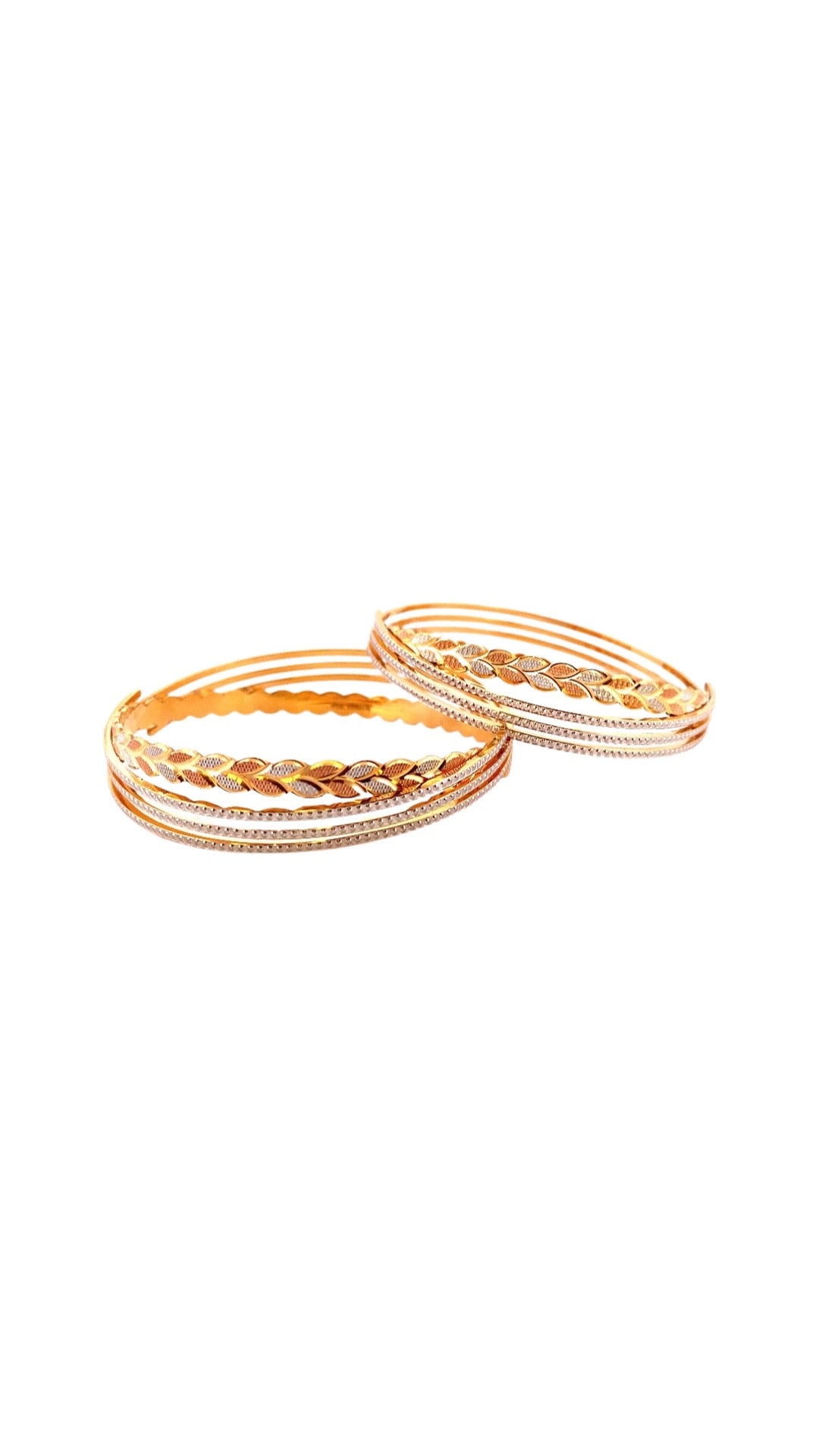 22K Gold Leaf Decor Pair of Bangles