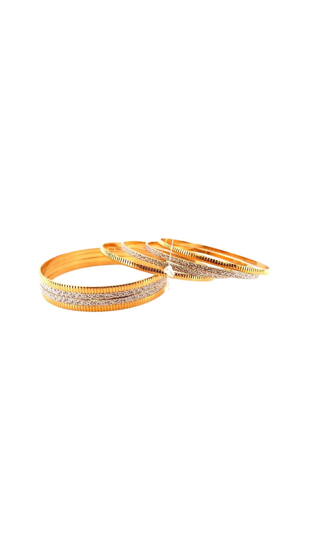 22K Gold Multi-design 8 Pieces Bangles Set