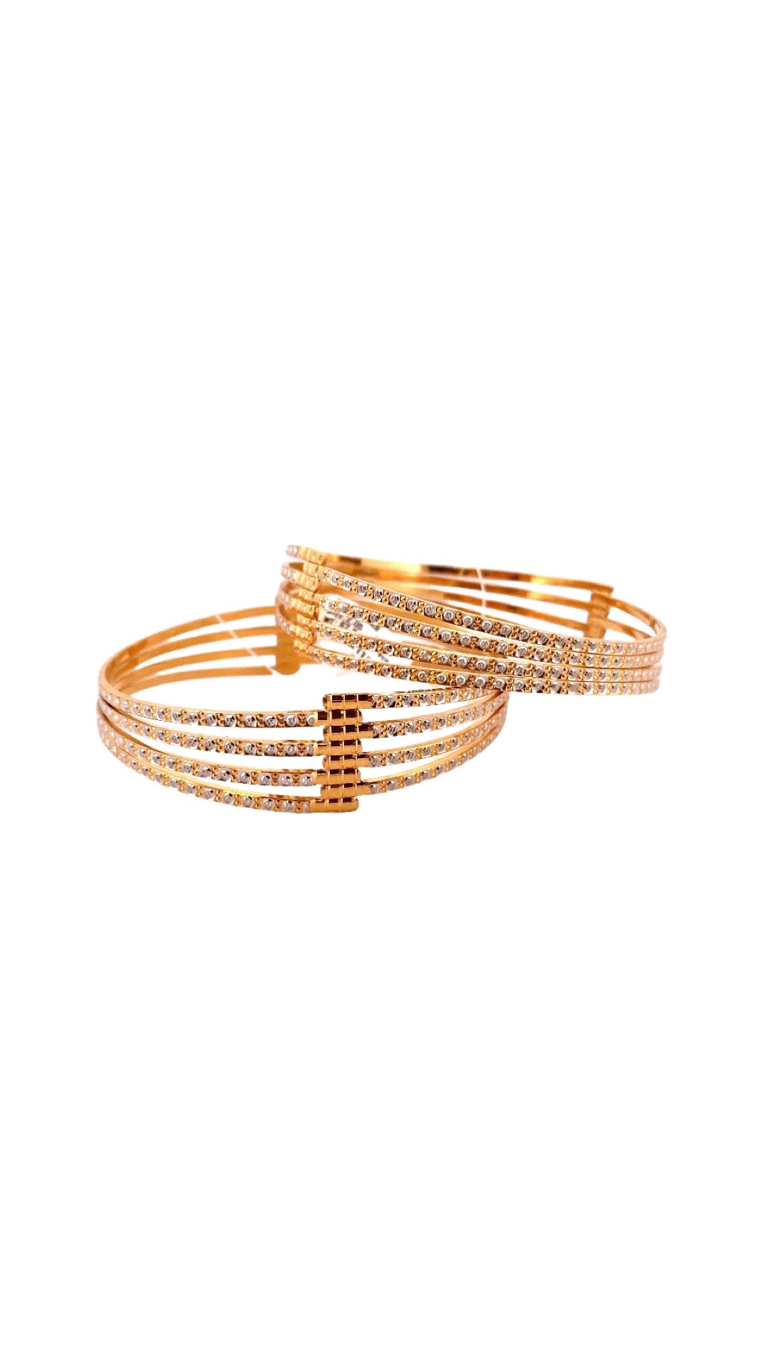 22K Gold Designer CZ Stone Bangles