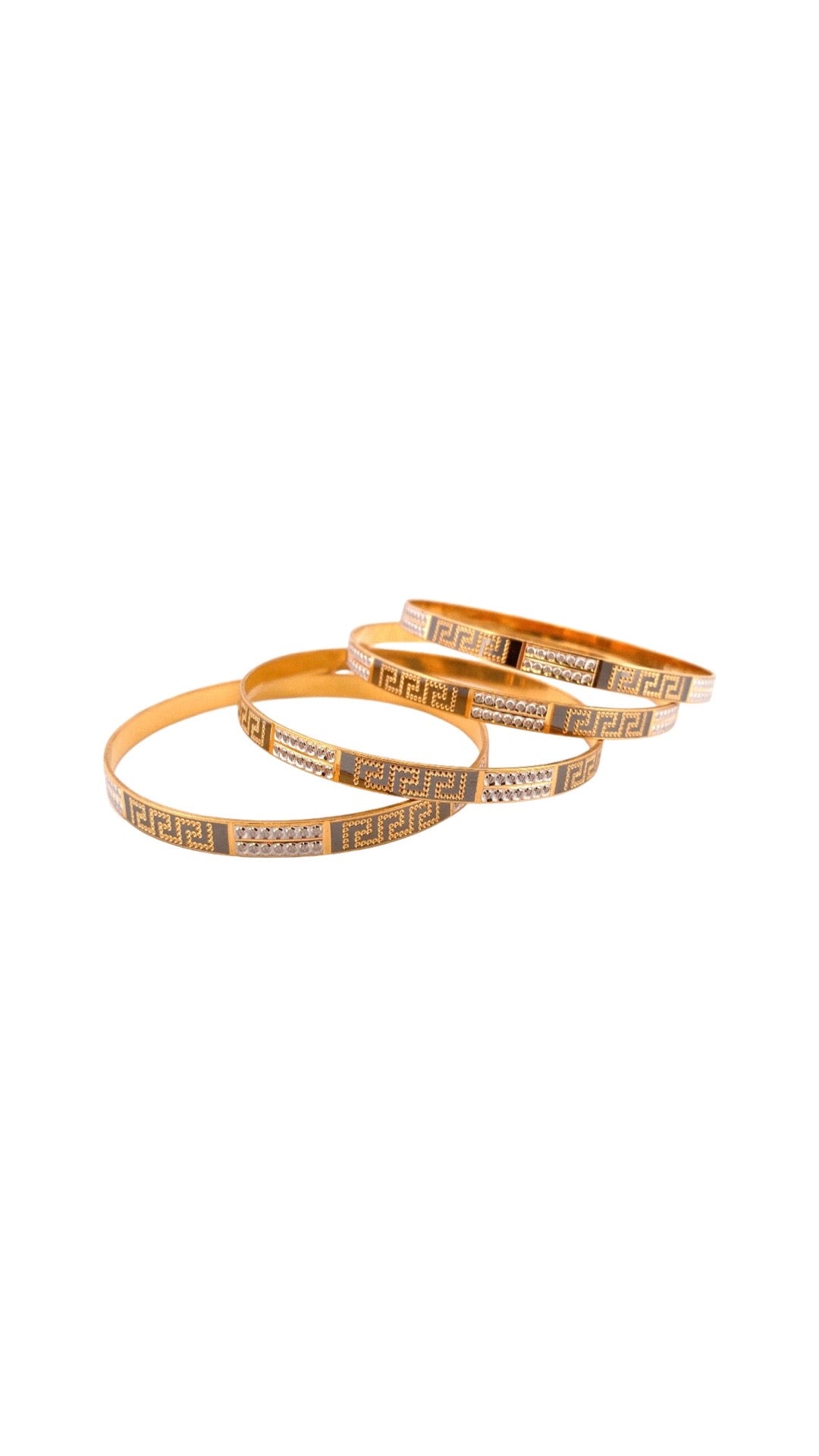 22K Gold Delicate 4 Pieces Bangles Set