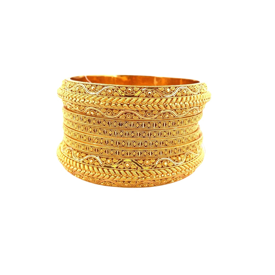22K Gold 6 Pieces Bangles Set