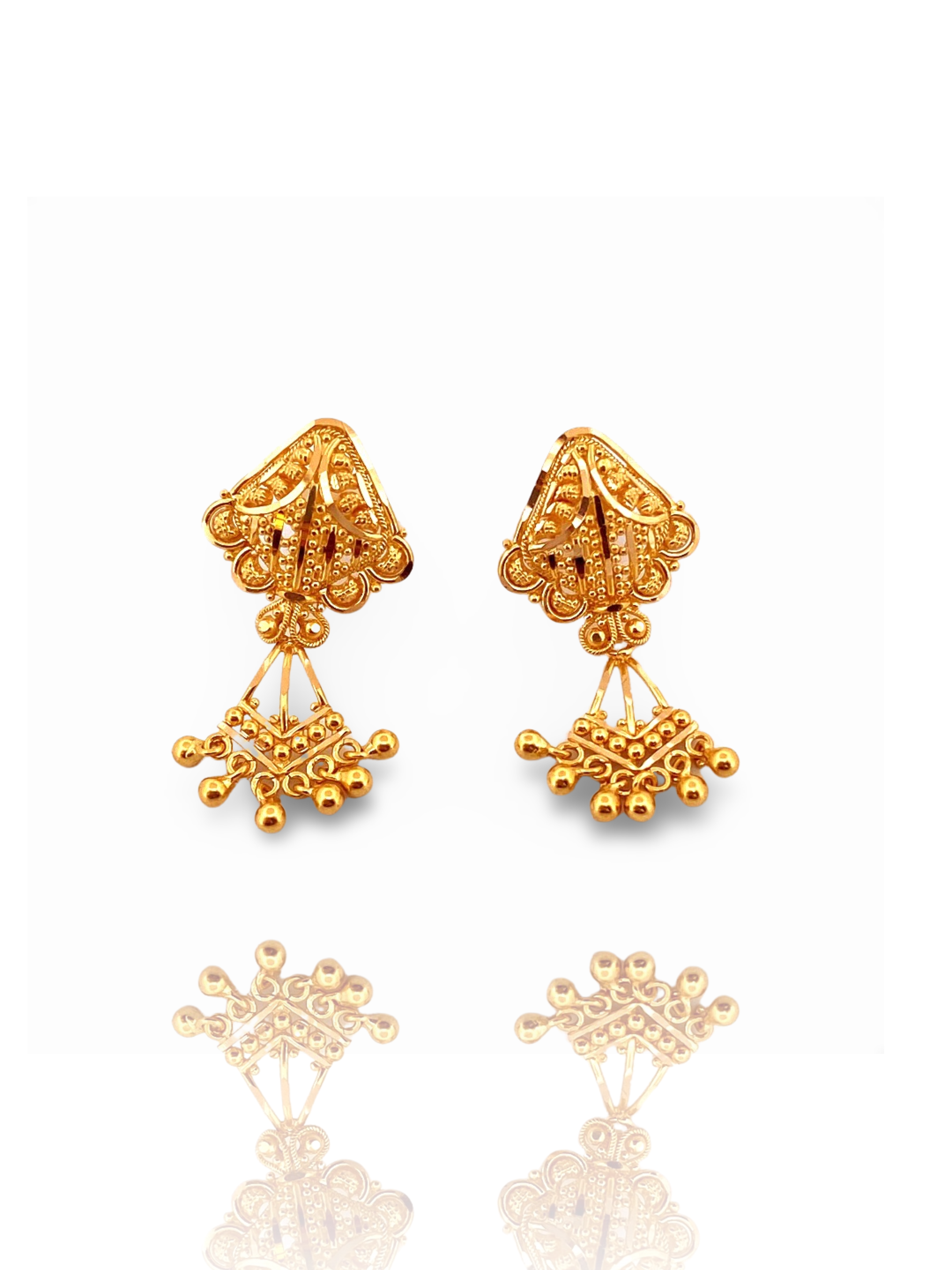22K Gold Designer Stud Earrings