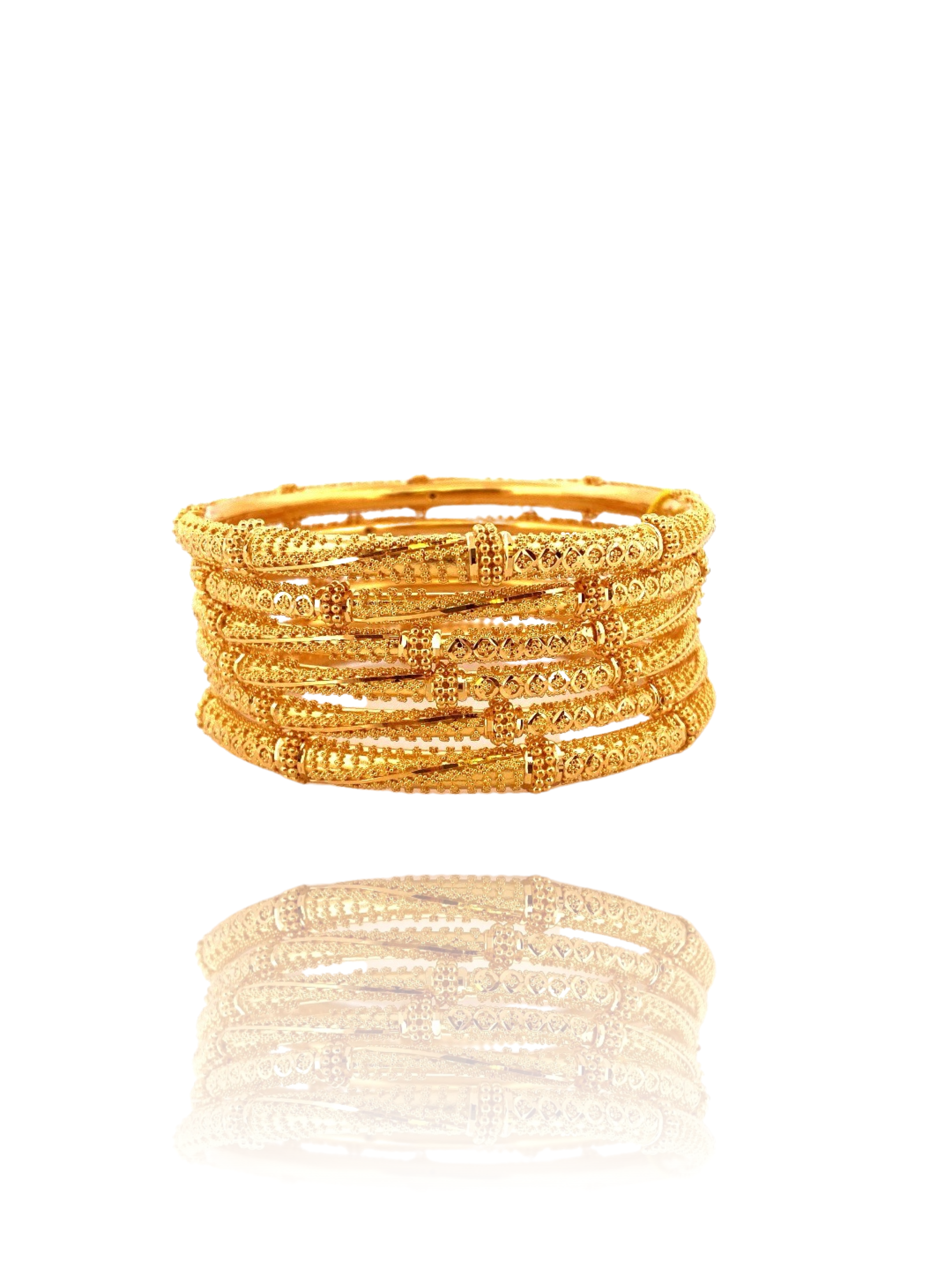 22K Gold Designer 6 Pieces Set of Bangles