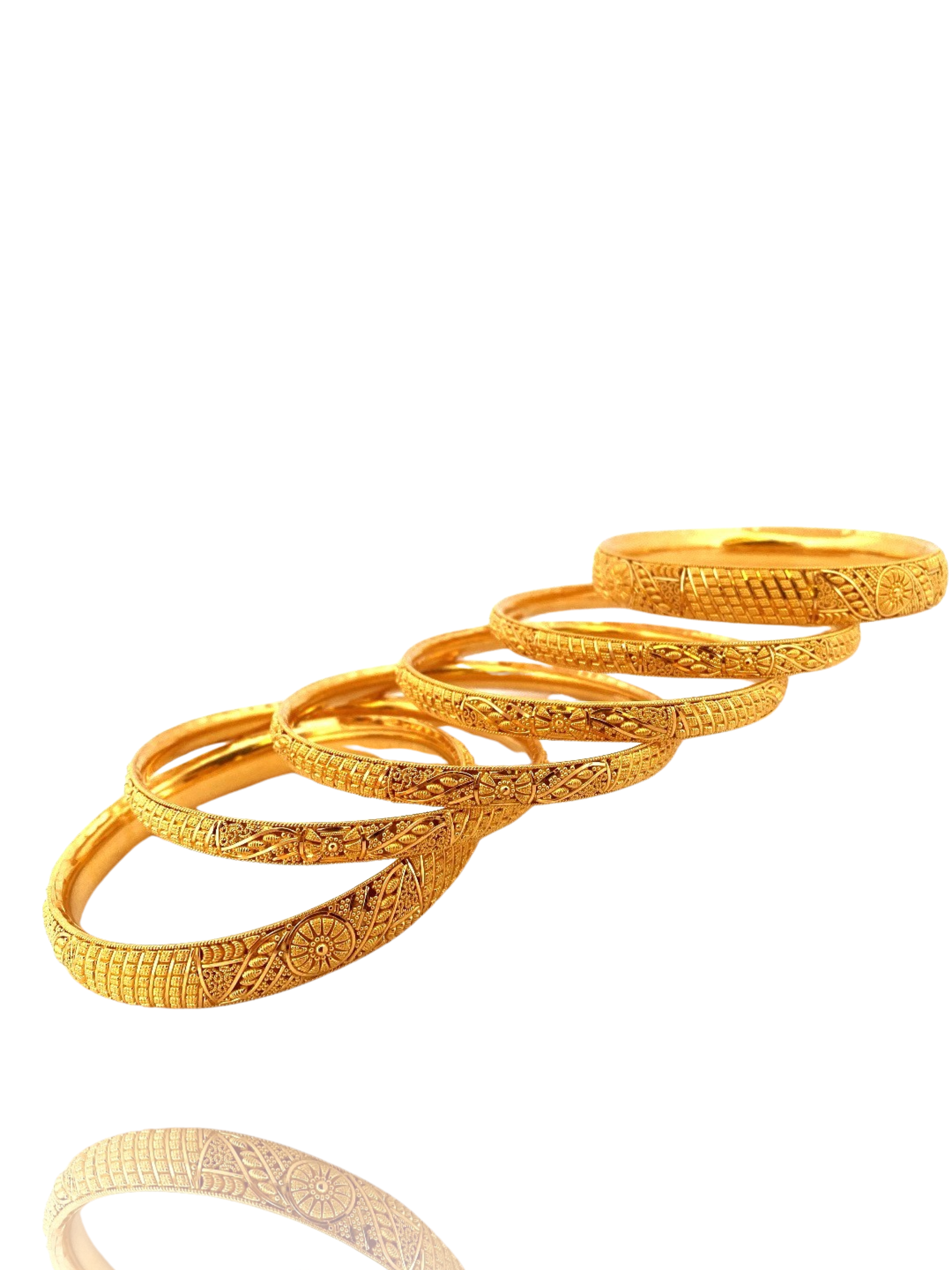 22K Gold Designer 6 Pieces Set of Bangles