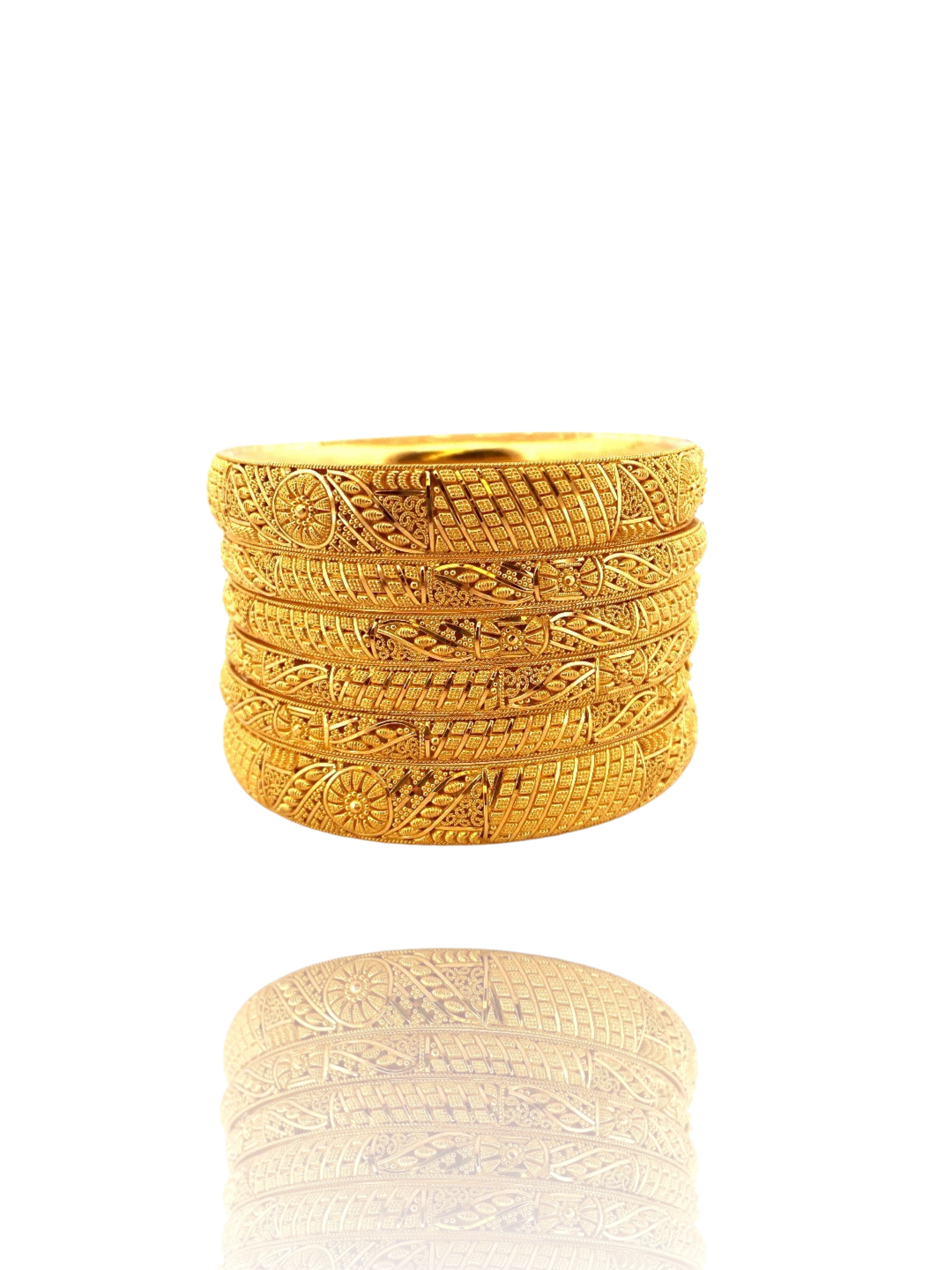 22K Gold Designer 6 Pieces Set of Bangles