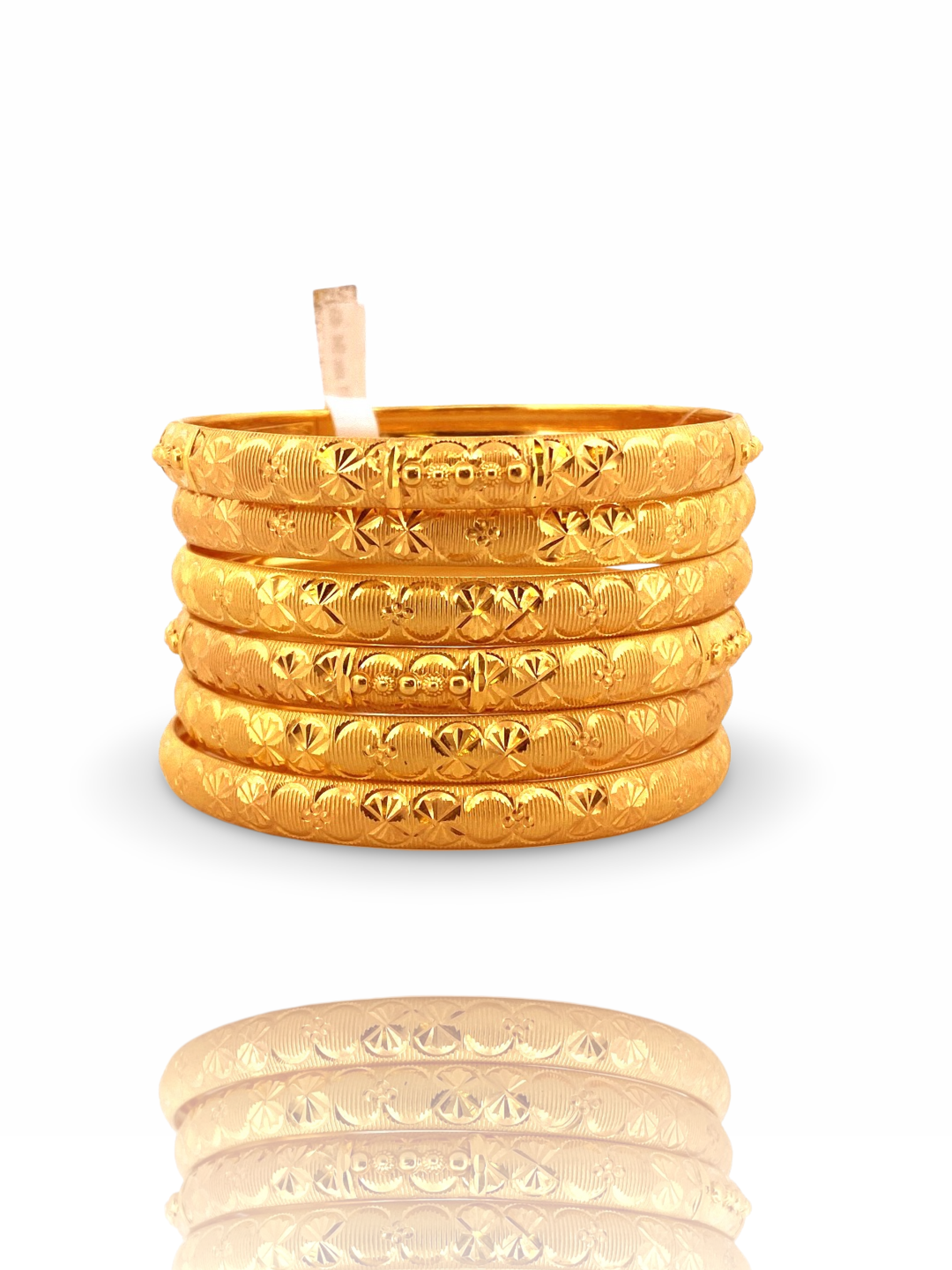 22K Gold Designer 6 Pieces Bangles Set