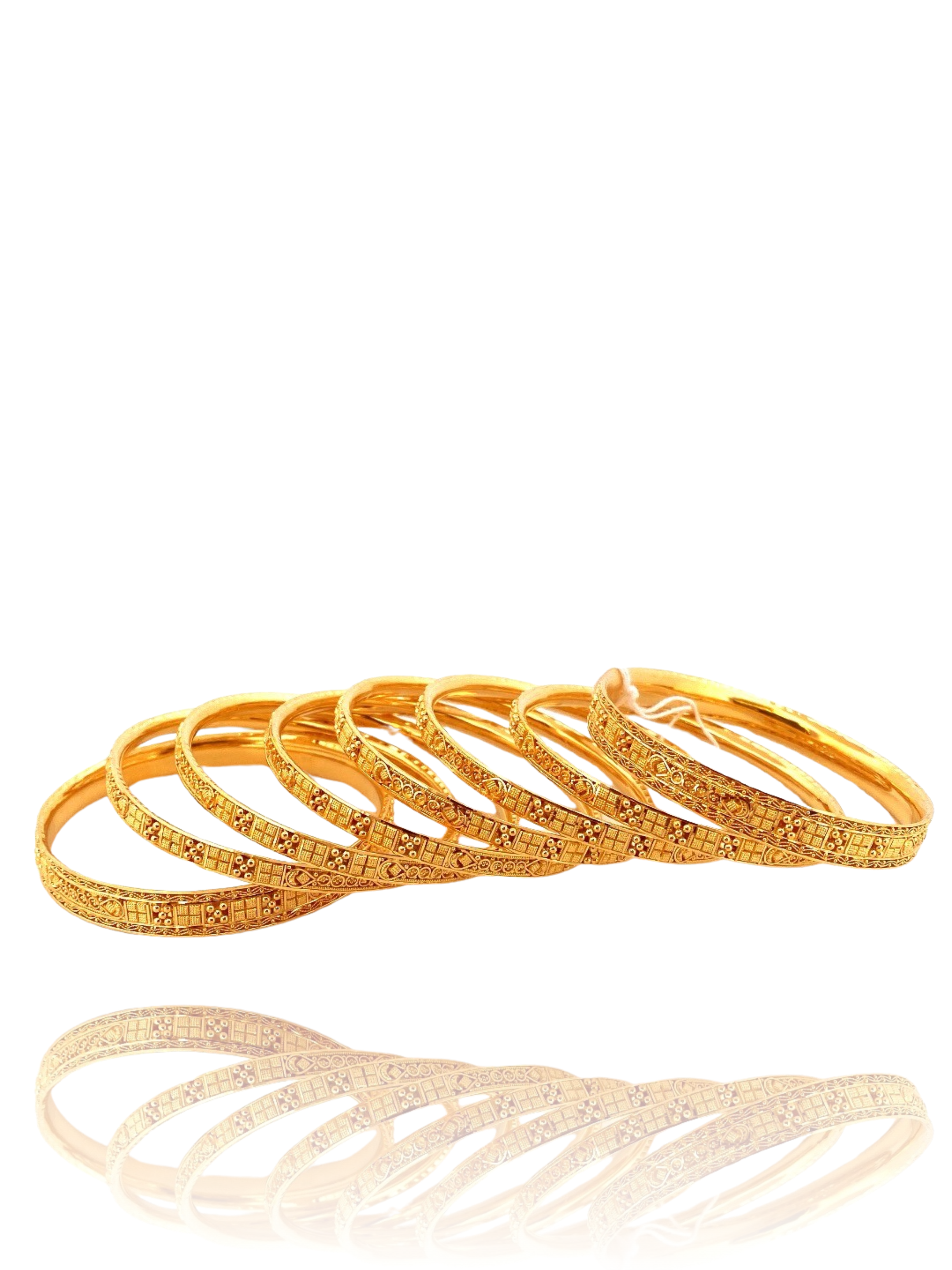 22K Gold Designer 8 Pieces Set of Bangles