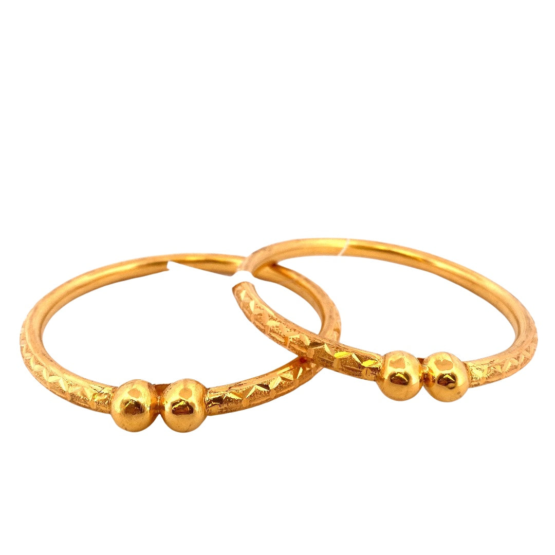 22K Gold 2 Pieces Set Of Ladies Bangles
