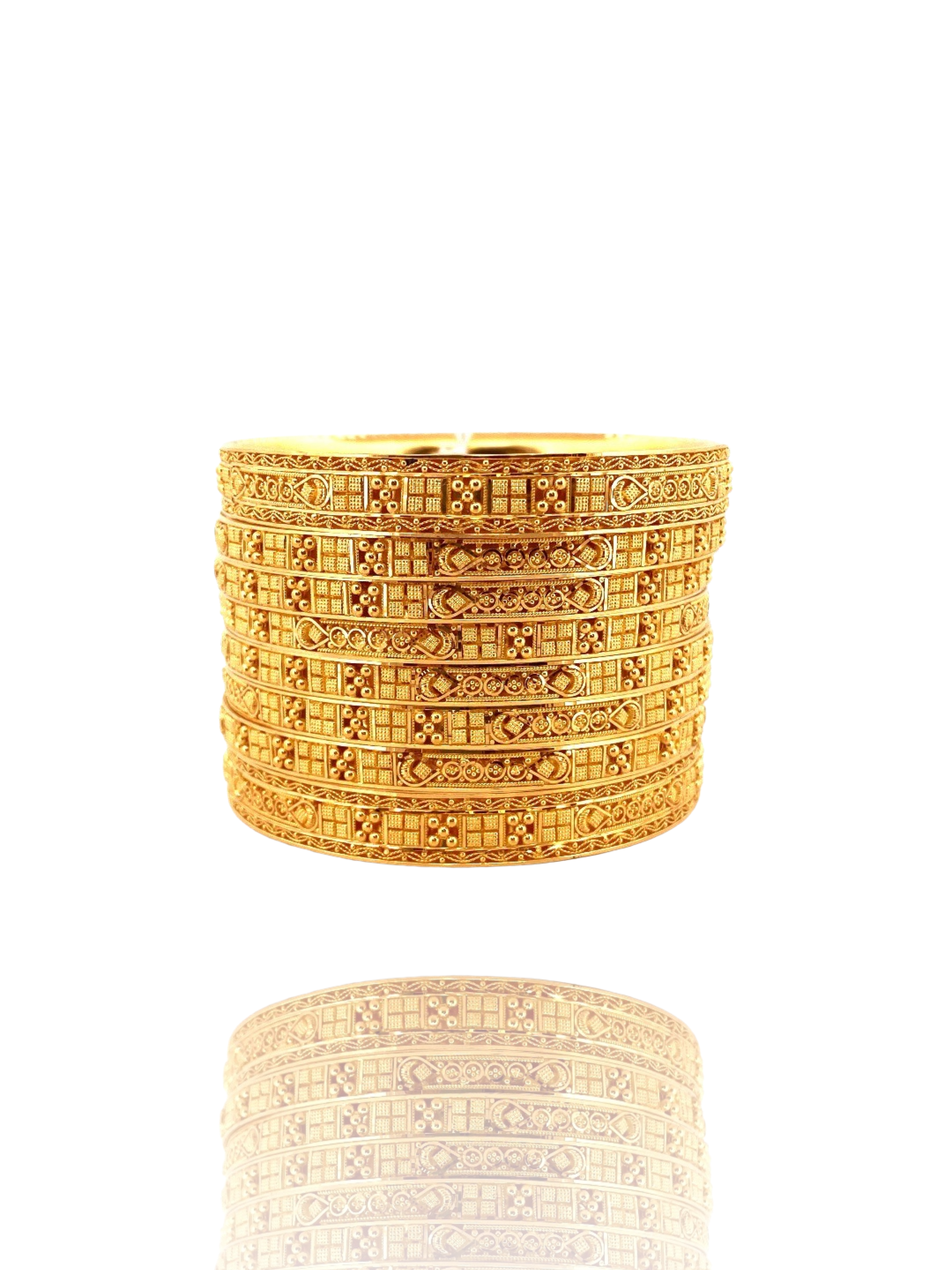 22K Gold Designer 8 Pieces Set of Bangles
