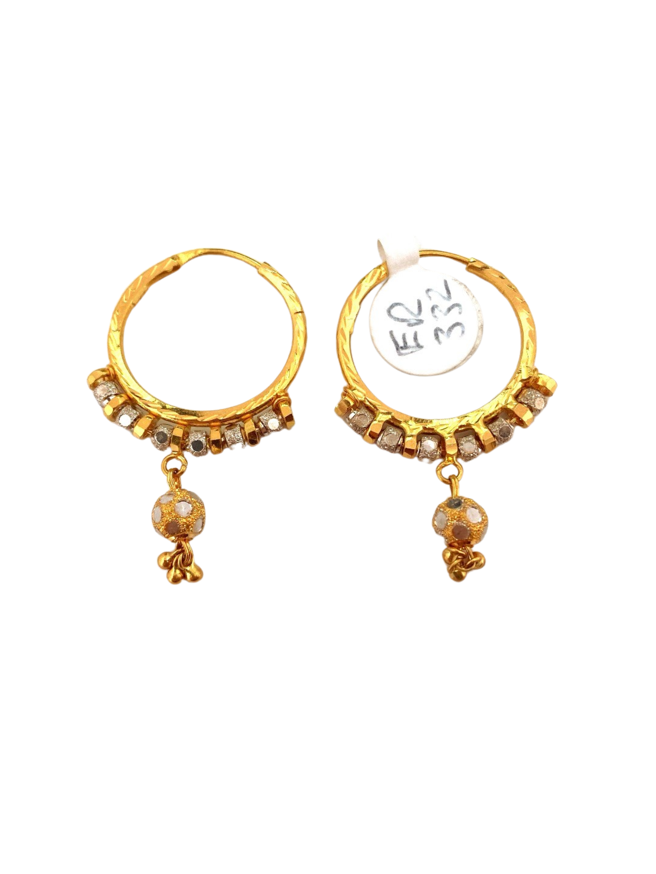 Gold round earrings with price discount
