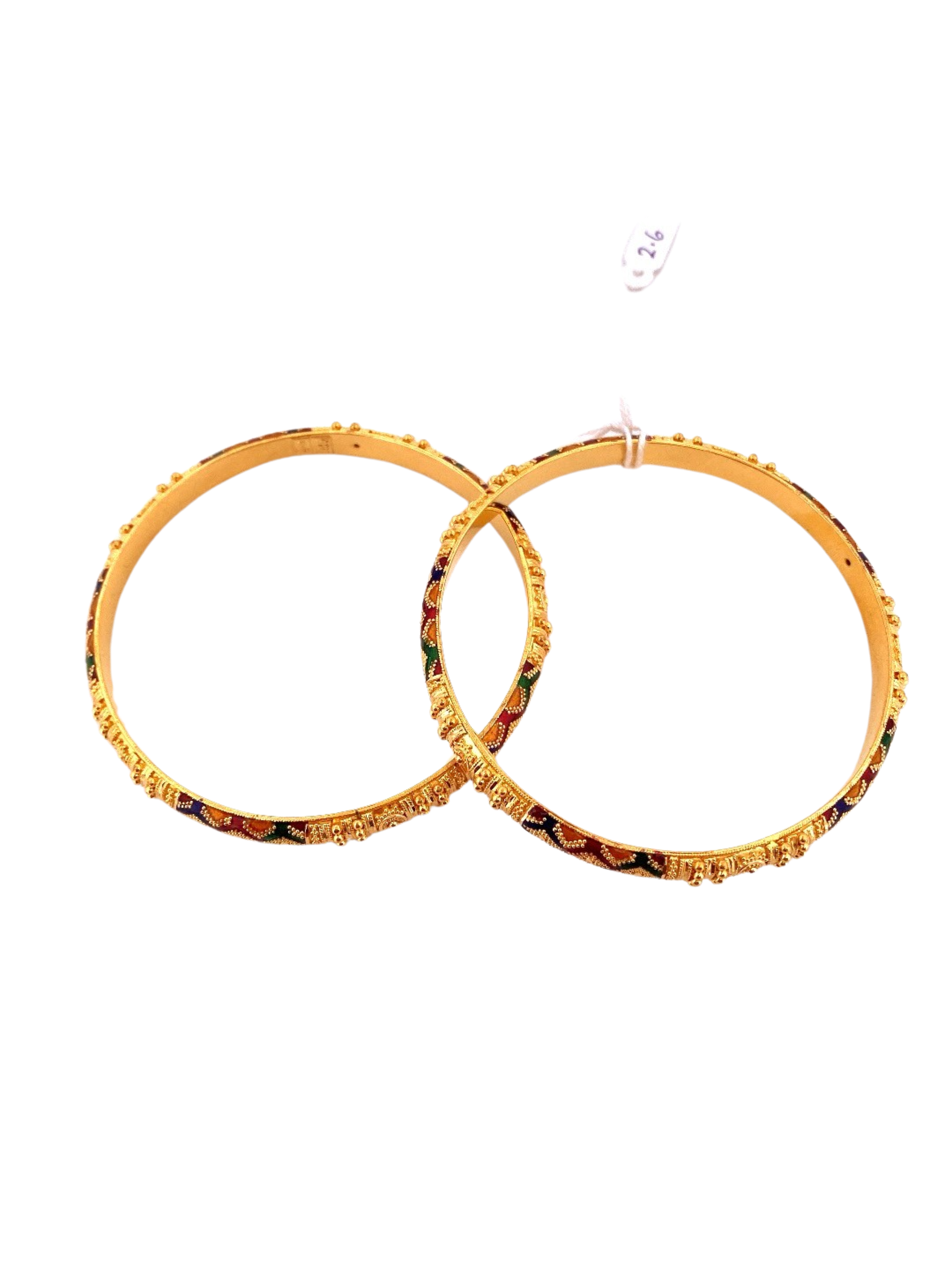 22K Gold Designer 2 Pieces Set Of Bangles