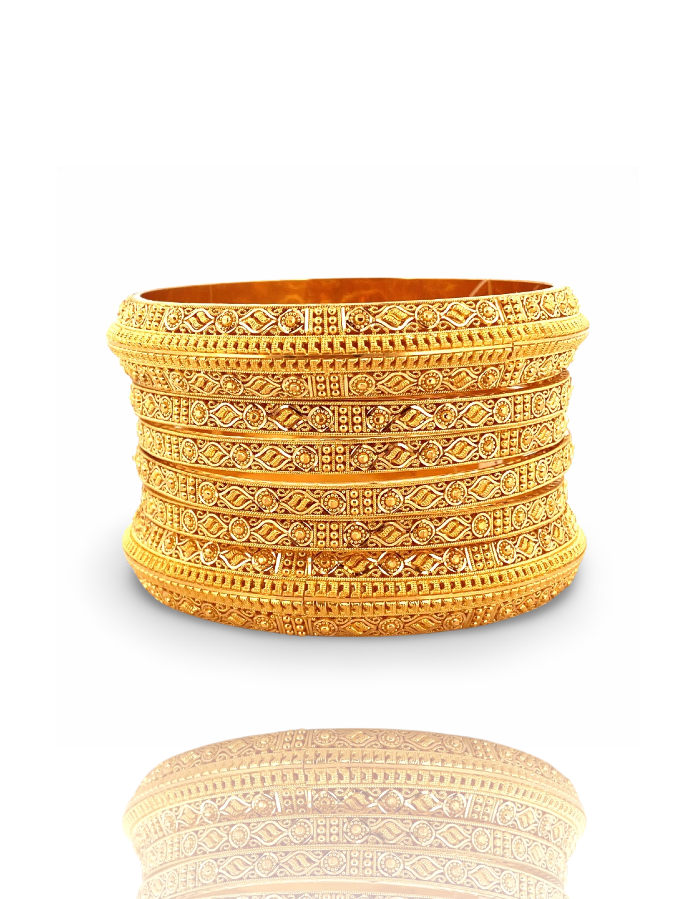 22K Gold Designer 6 Pieces Bangles Set