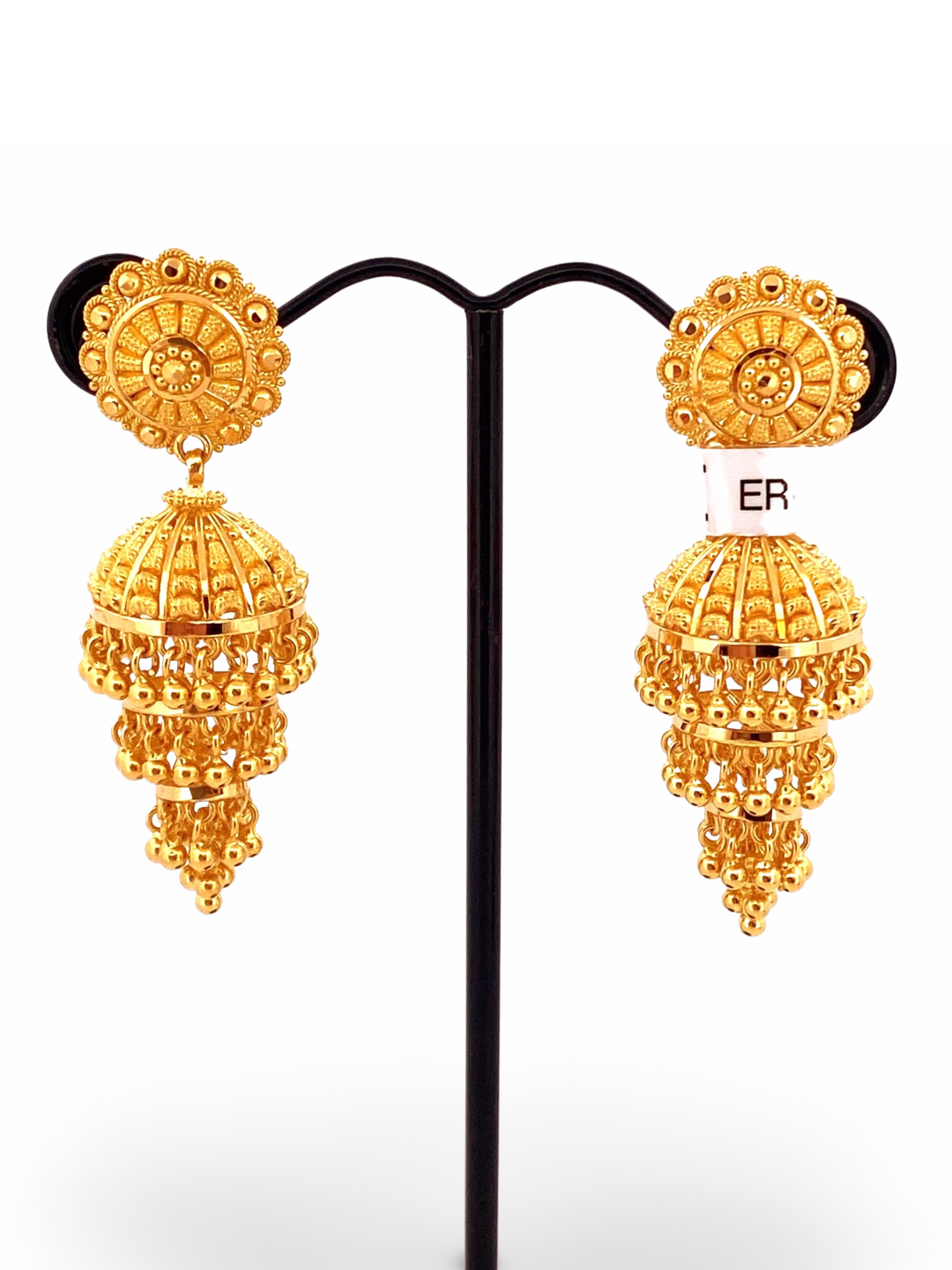 Gold double jhumka discount