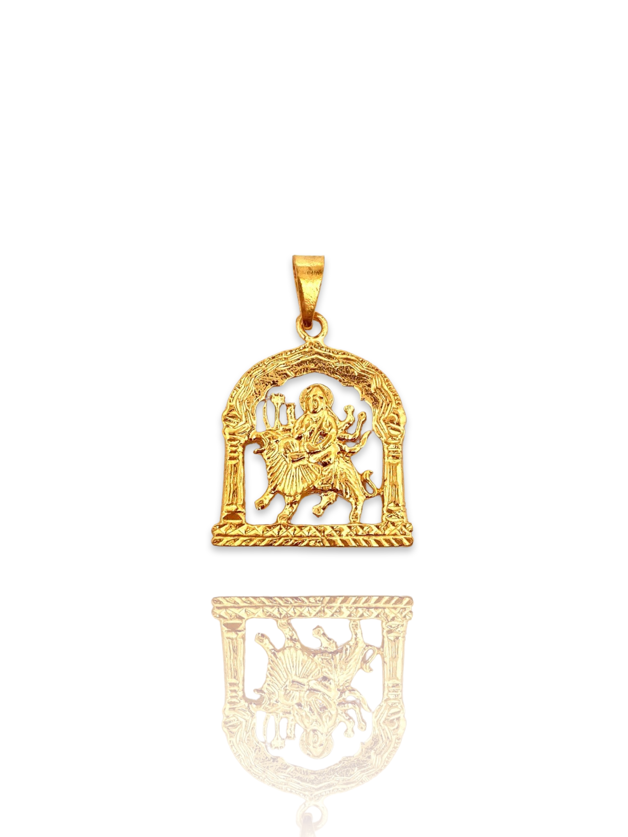 22K Gold Goddess Durga Pendant