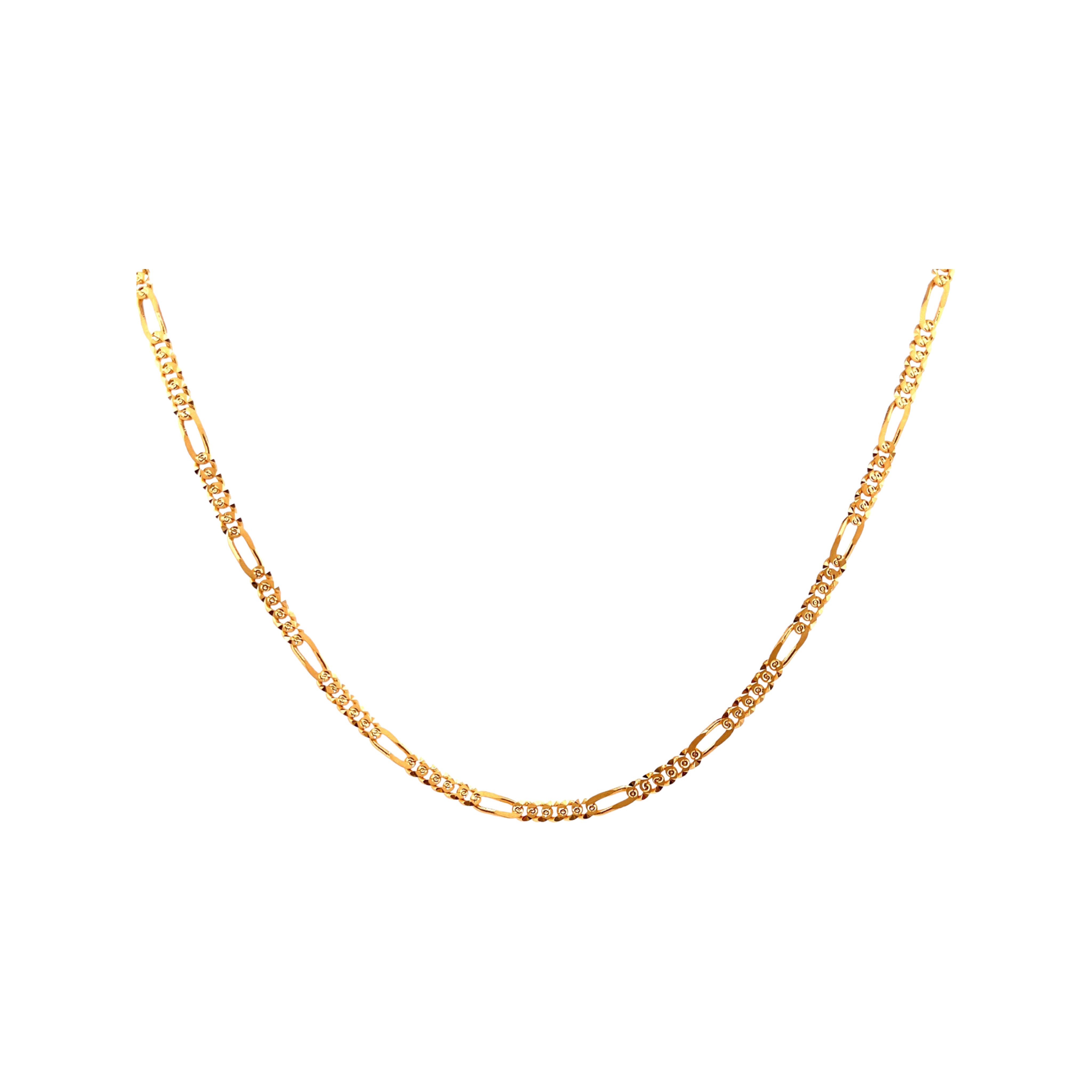 Figaro gold chain with diamonds on sale