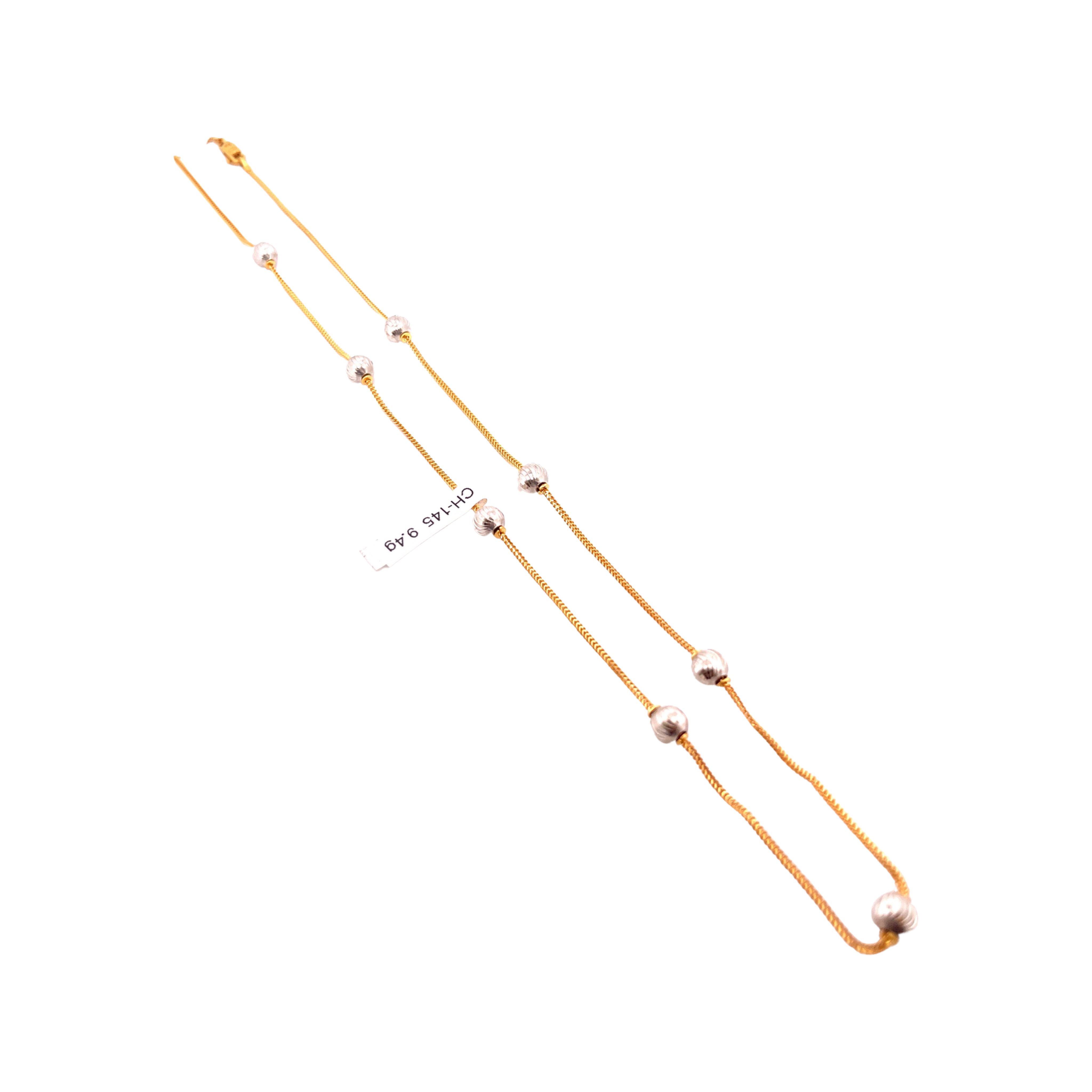 20 Two Tone Ball Chain 22K Gold