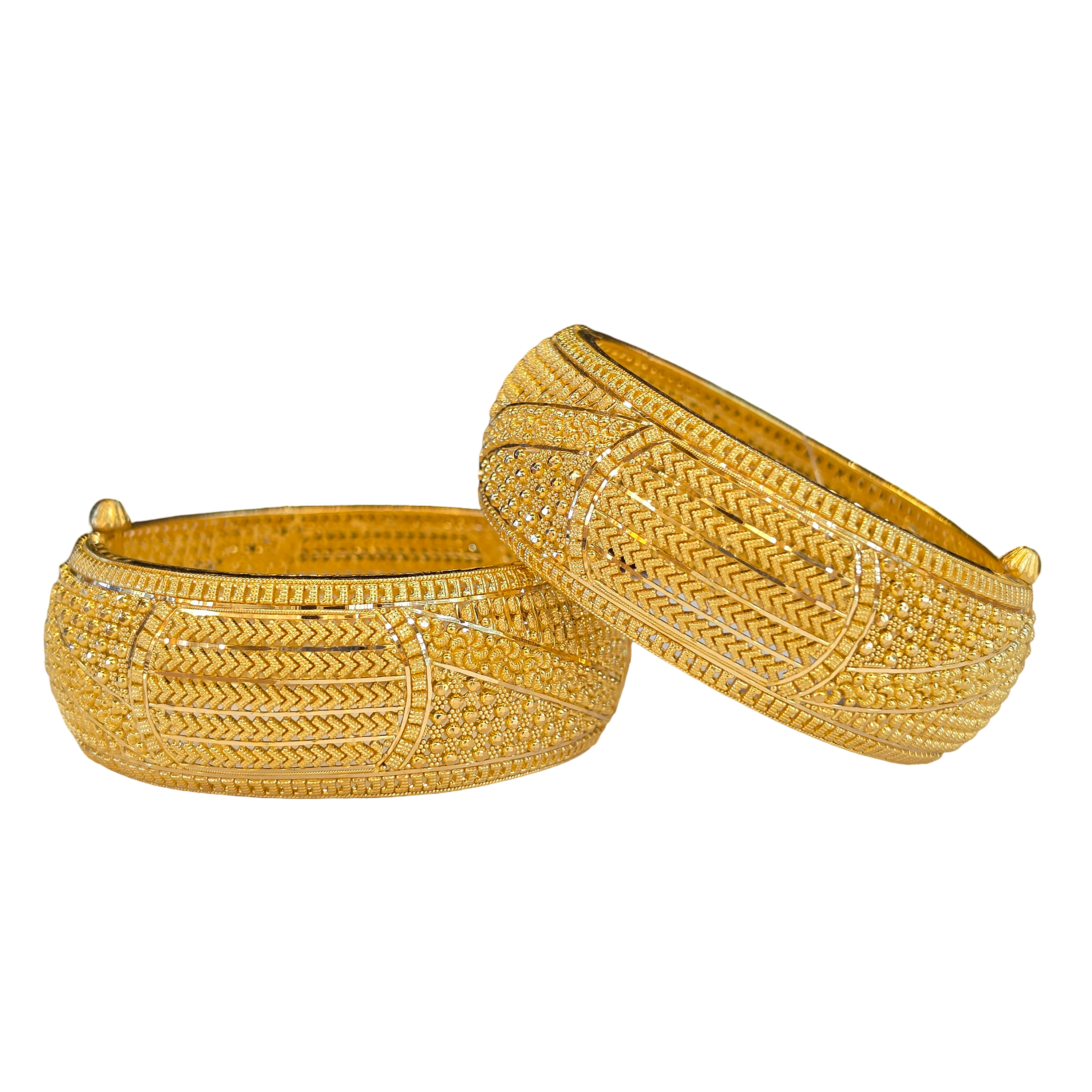 22K Gold Designer Screw Set Of Bangles