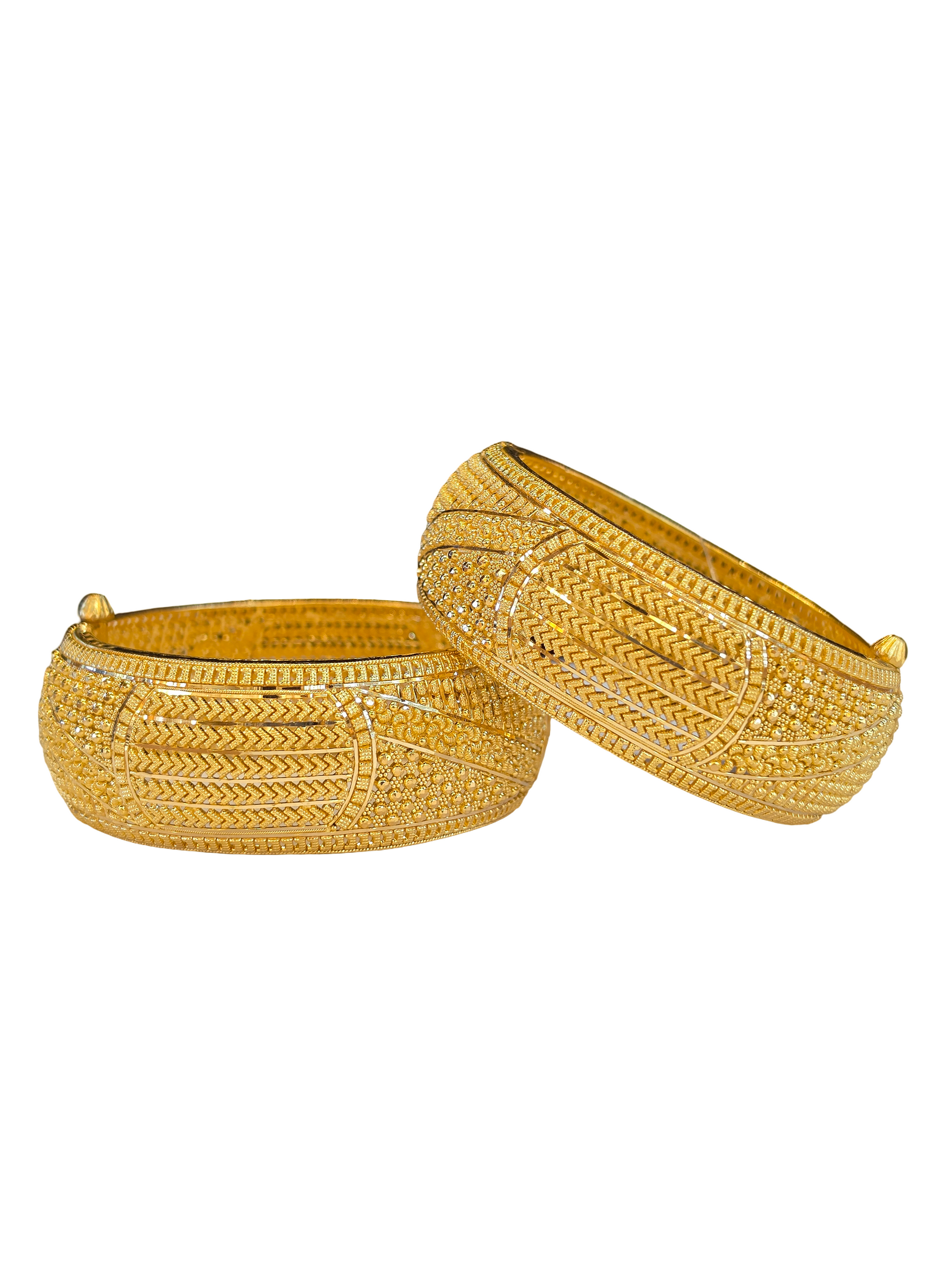 22K Gold Designer Screw Set Of Bangles