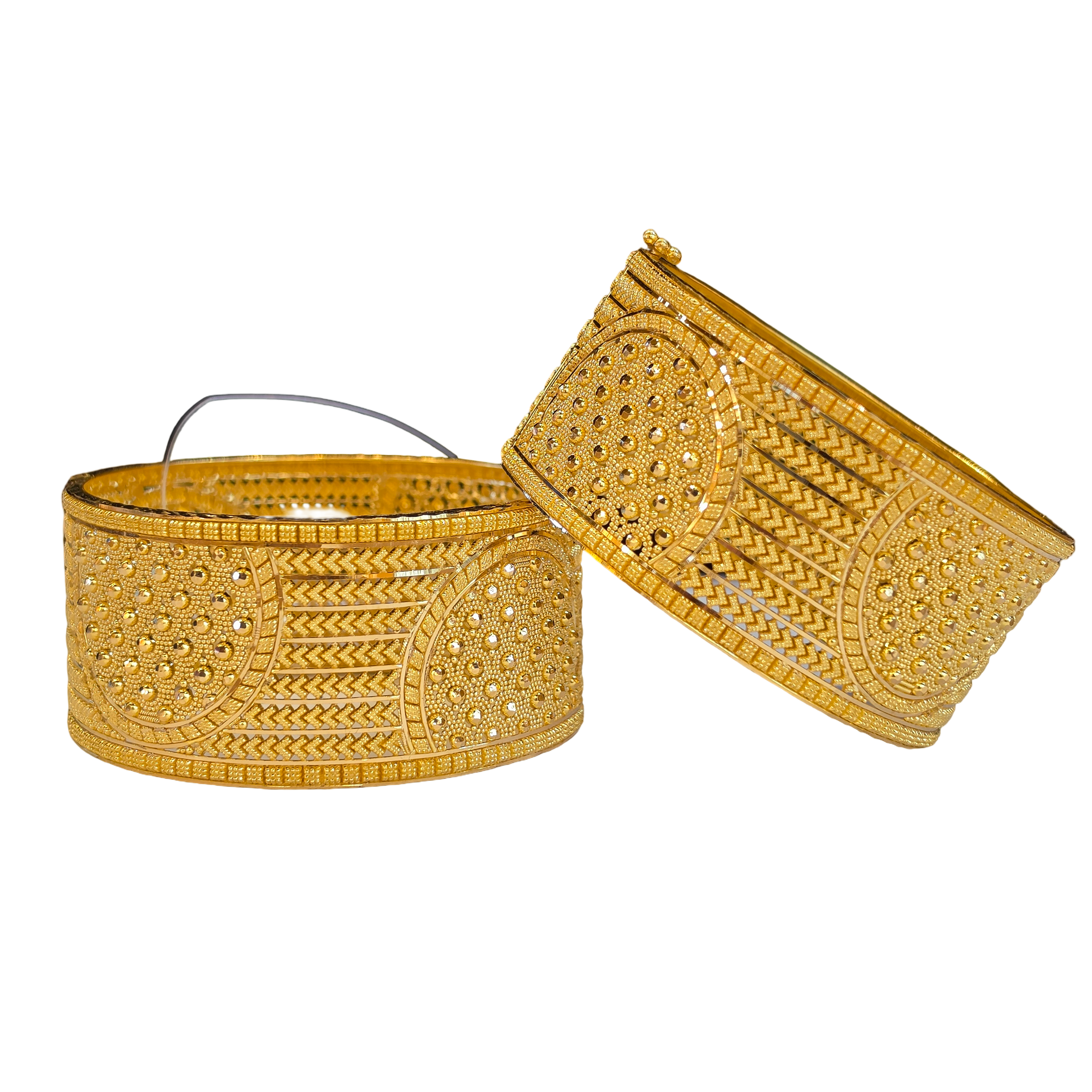 22K Gold Designer Screw Set Of Bangles