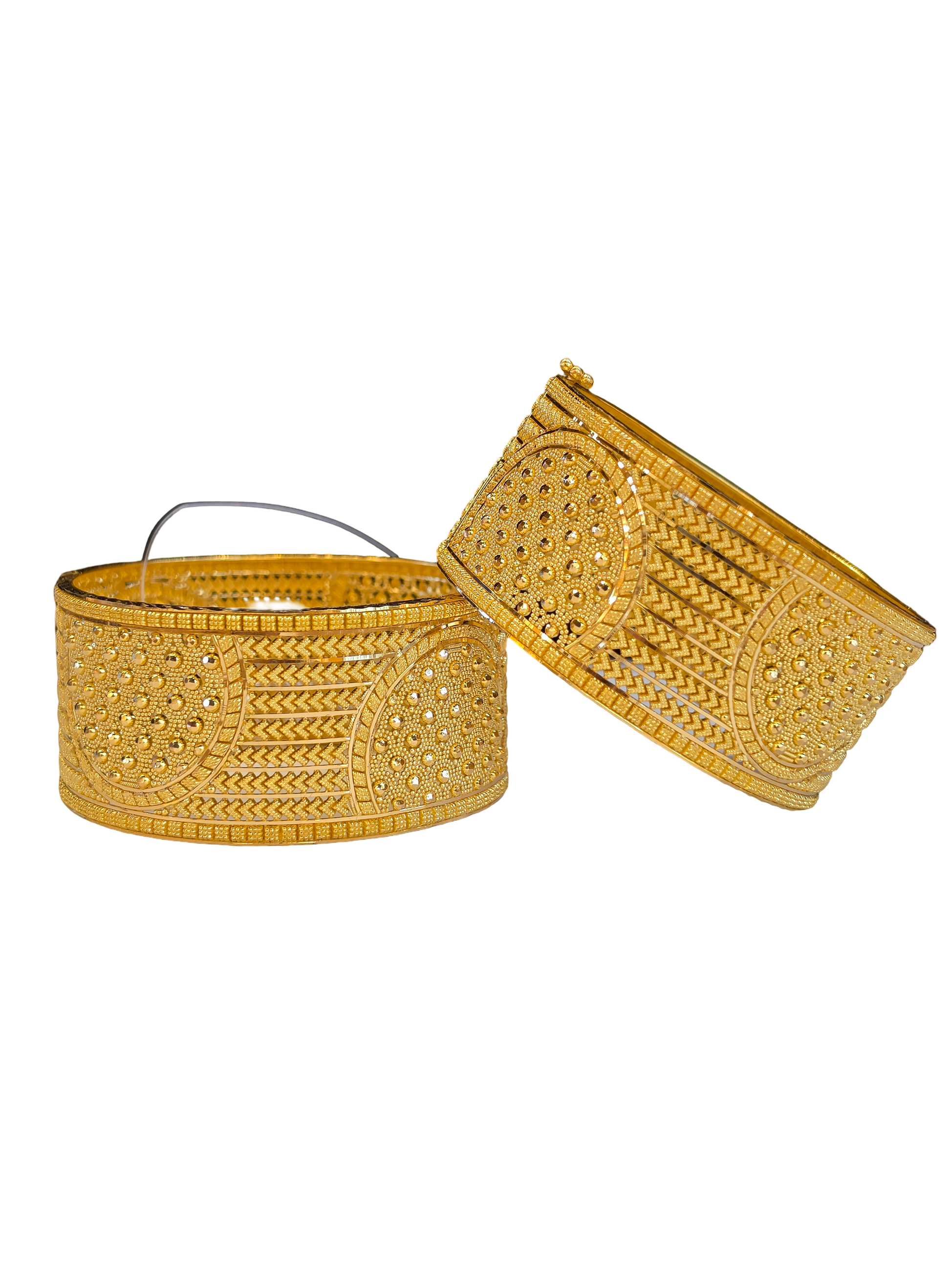 22K Gold Designer Screw Set Of Bangles