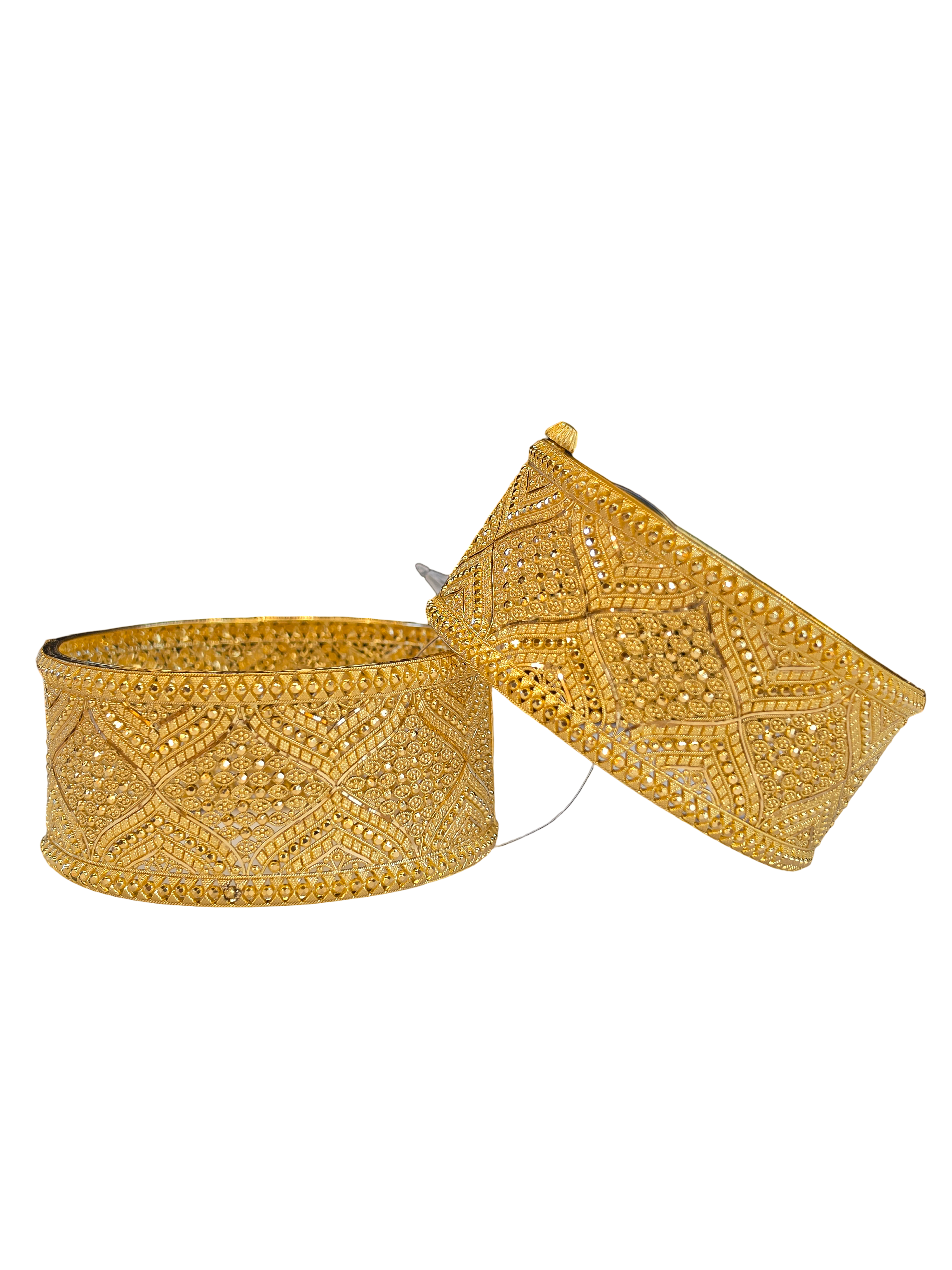 22K Gold Designer Set Of Screw Bangles