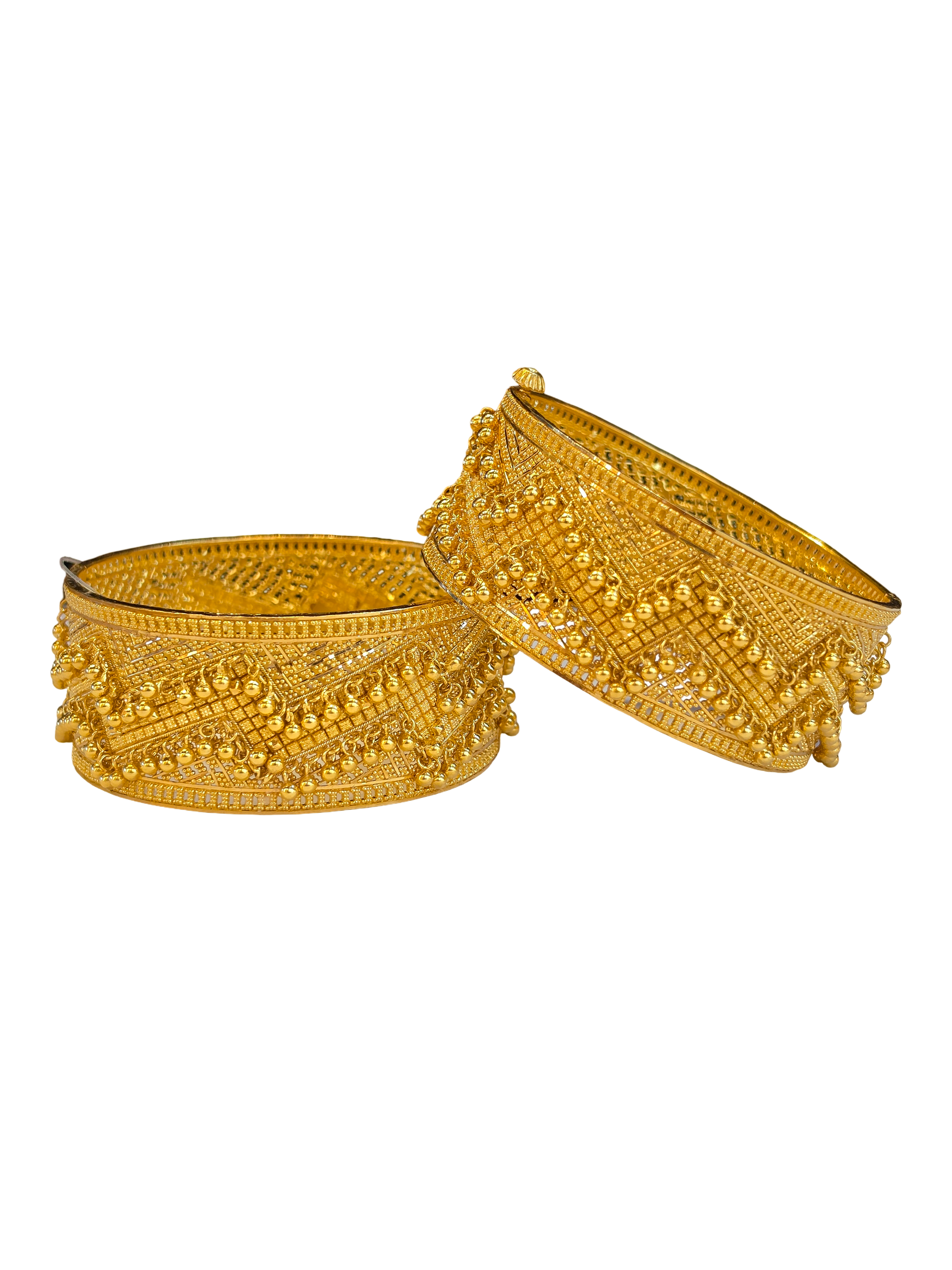 22K Gold Designer Set Of Screw Bangles