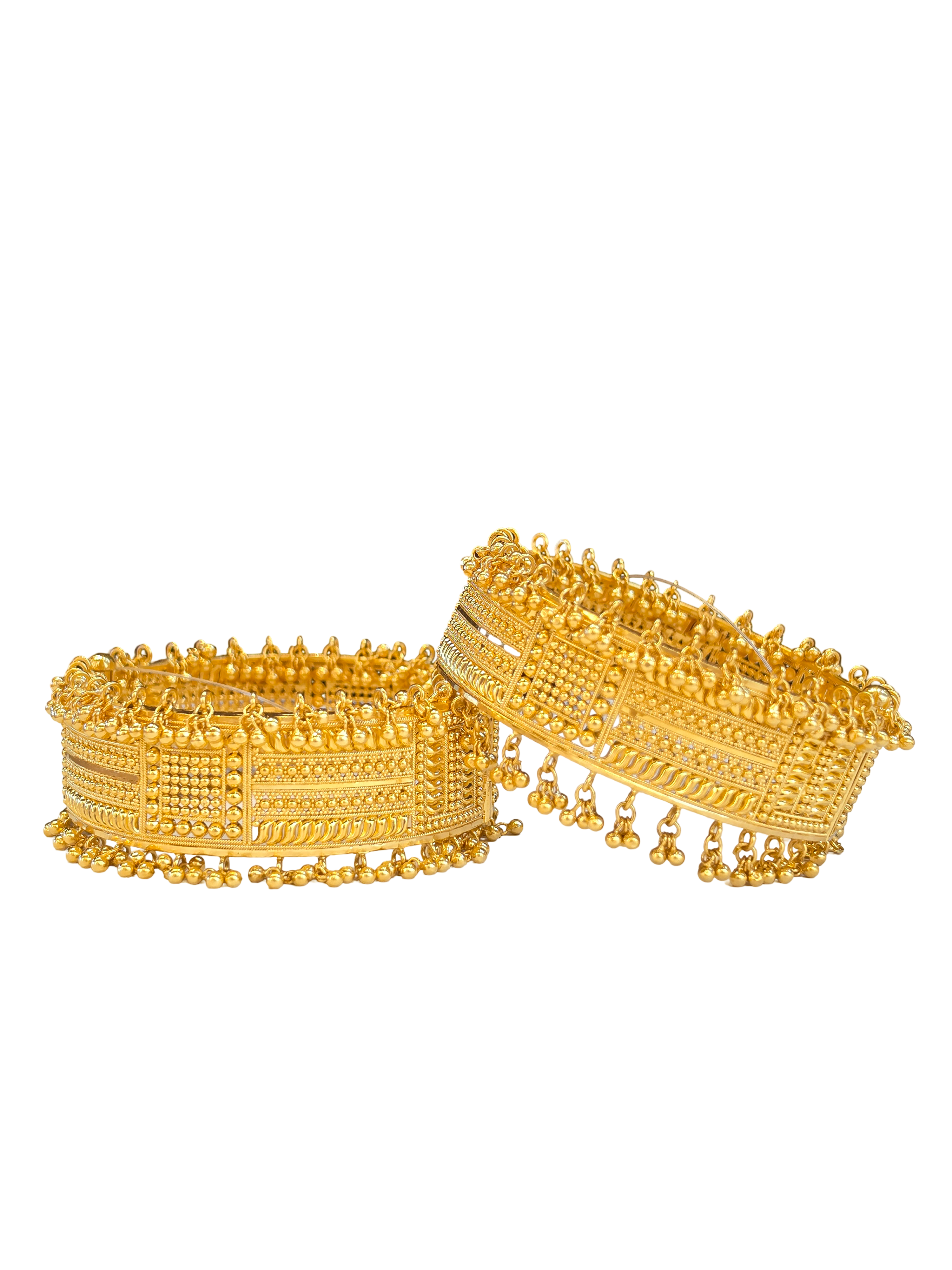 22K Gold Designer Set Of Screw Bangles