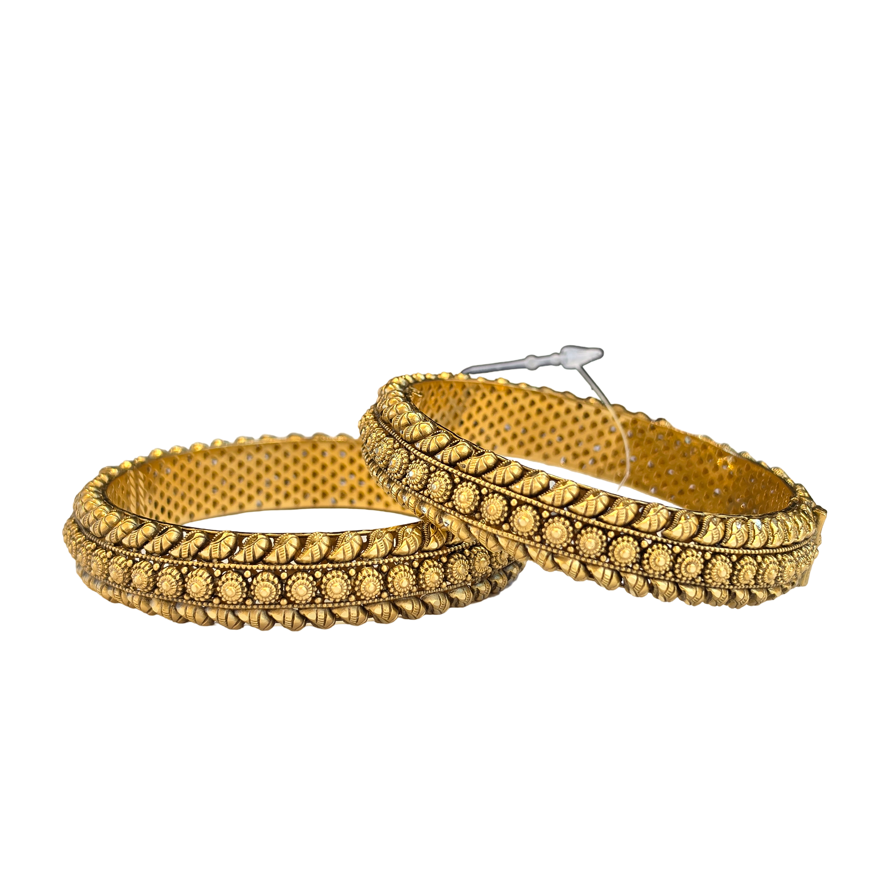 22K Gold Antique Designer Set Of Screw Bangles