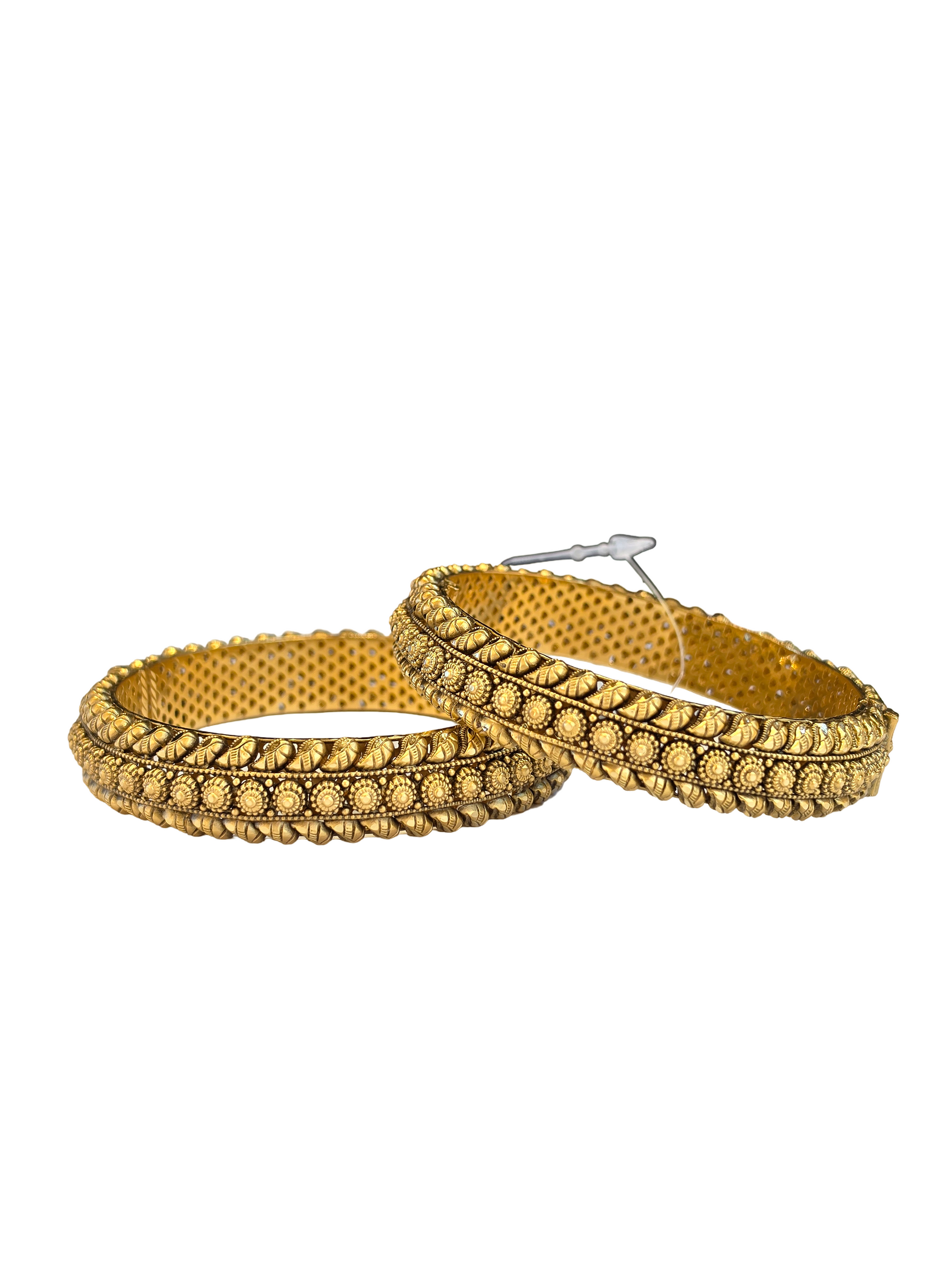 22K Gold Antique Designer Set Of Screw Bangles