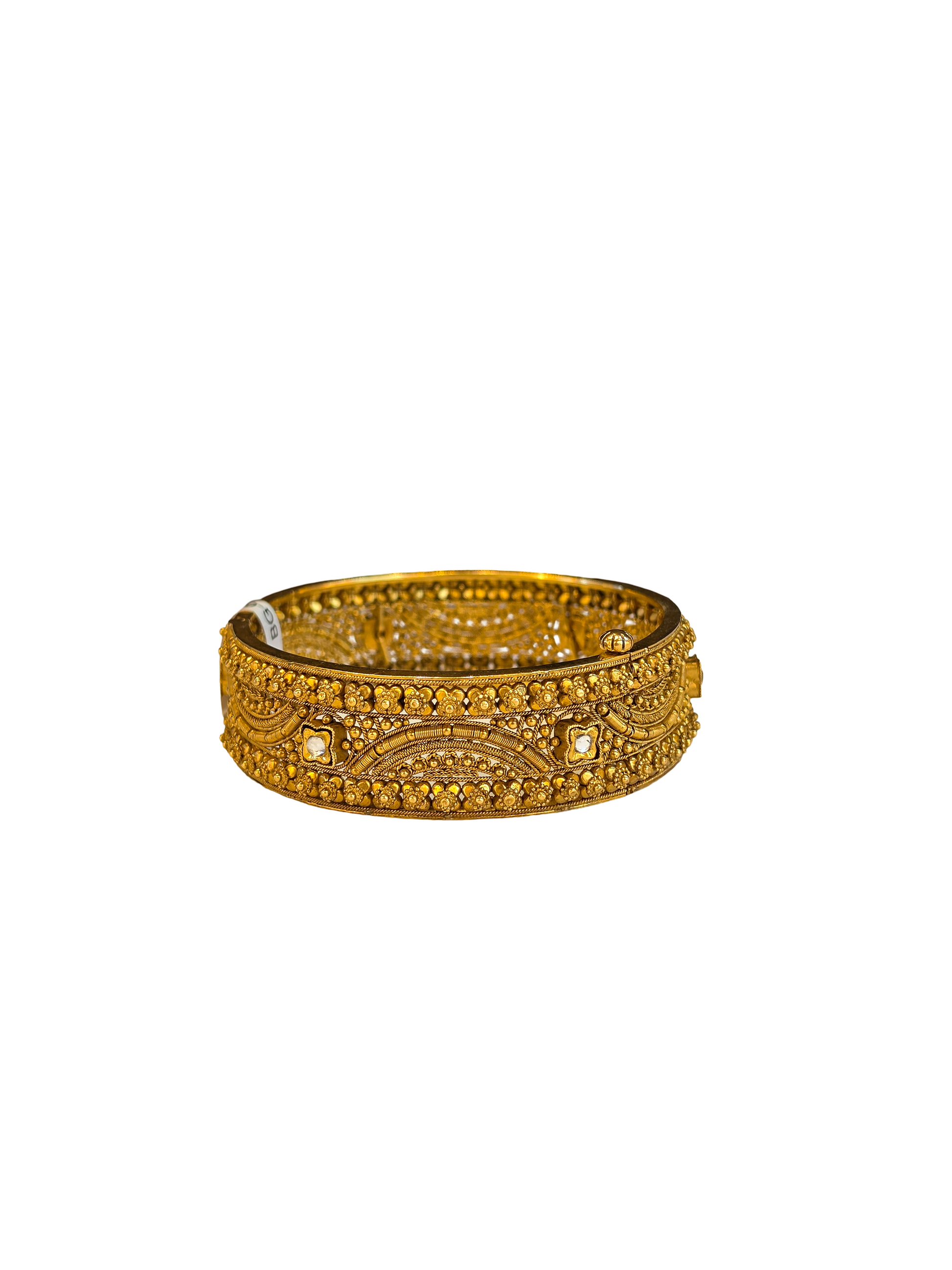 22K Gold Antique Designer Screw Bangles