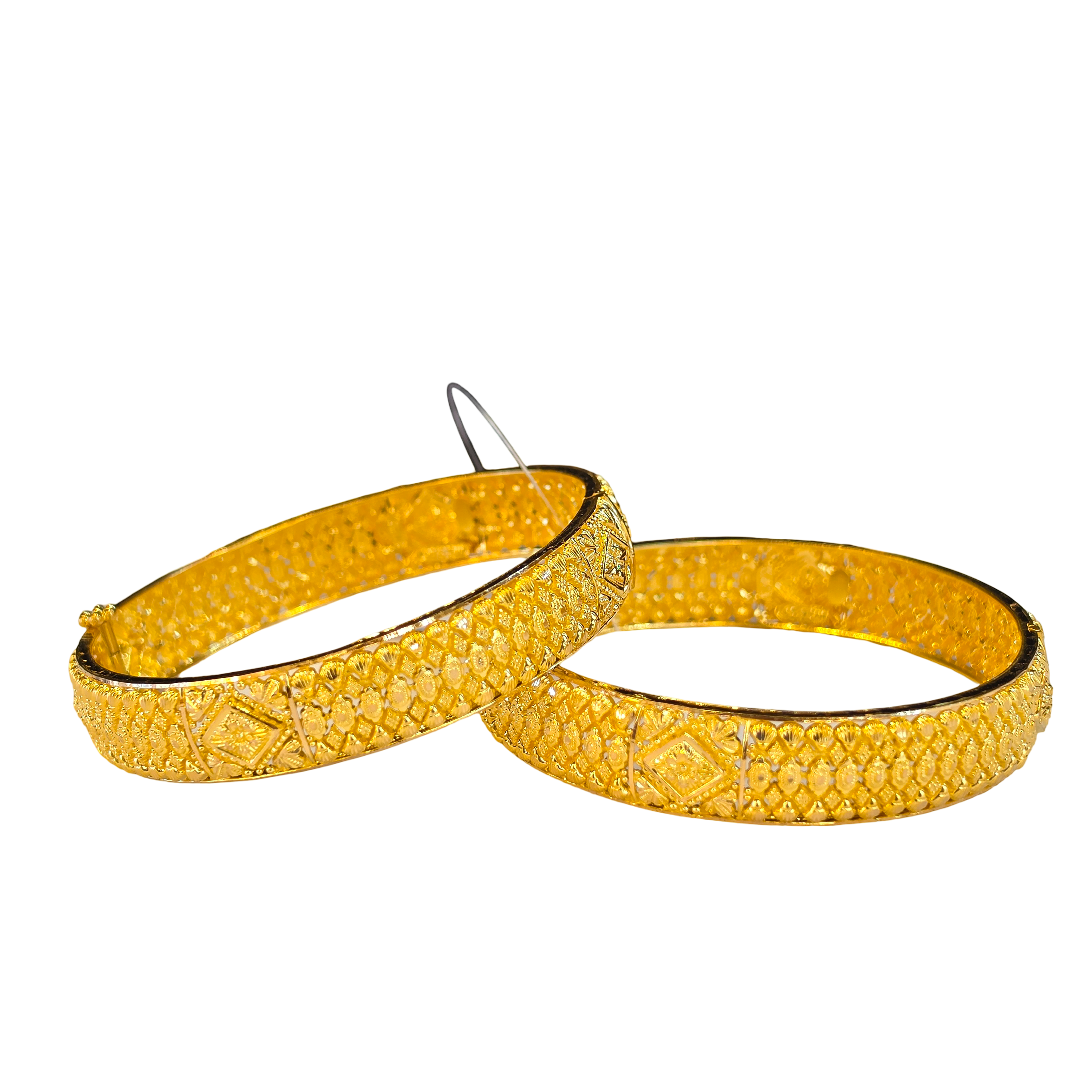 22K Gold Designer Ladies Screw Bangles
