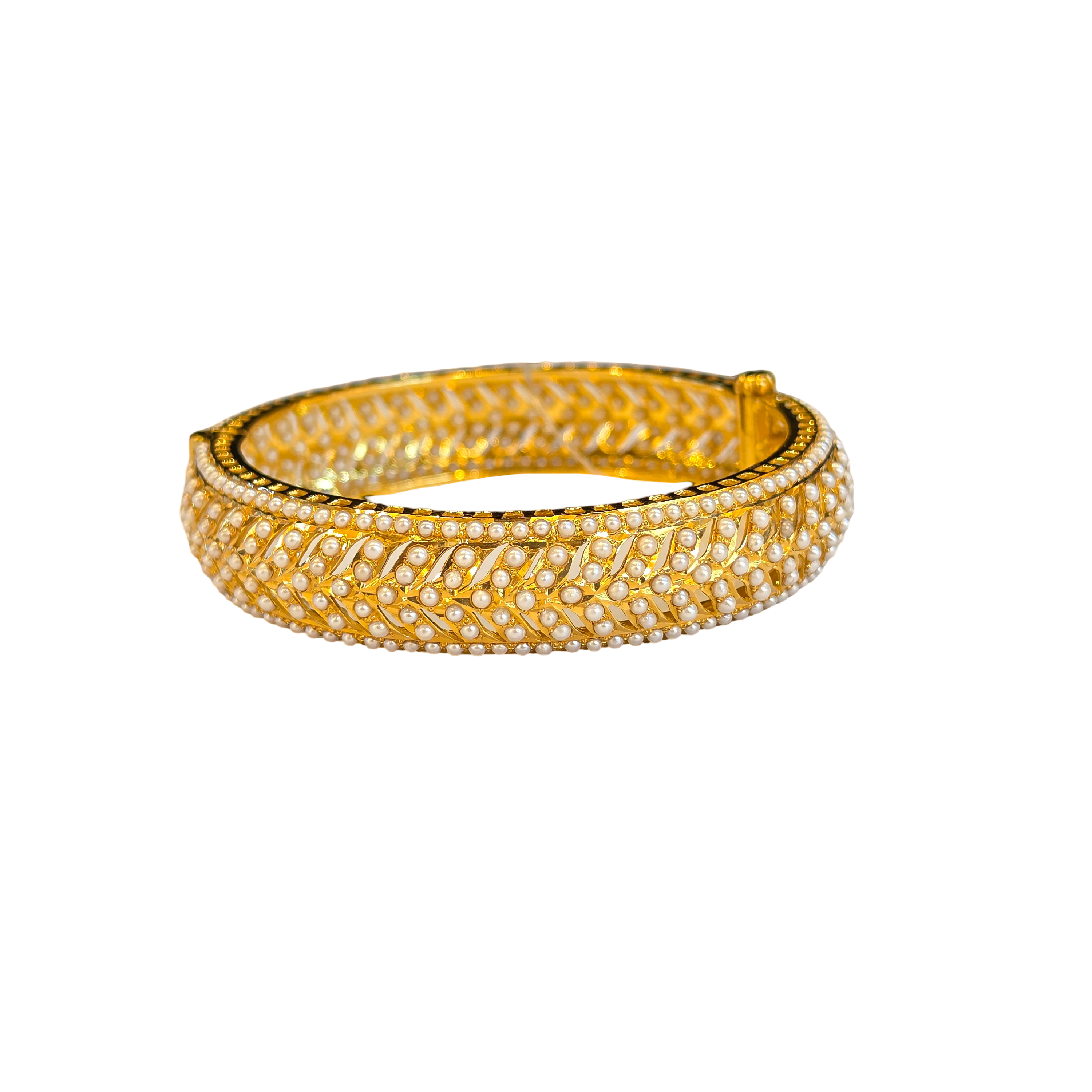 22K Gold Designer Ladies Jadau Single Bangle
