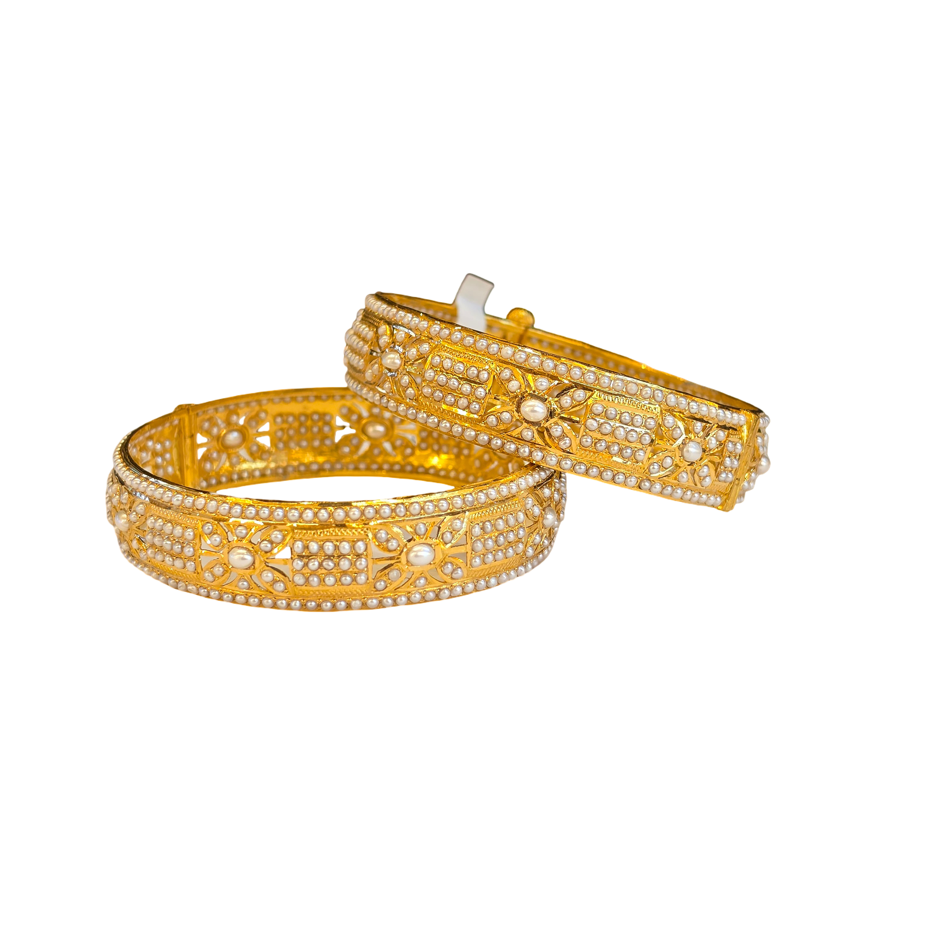 22K Gold Designer Ladies Jadau Bangles