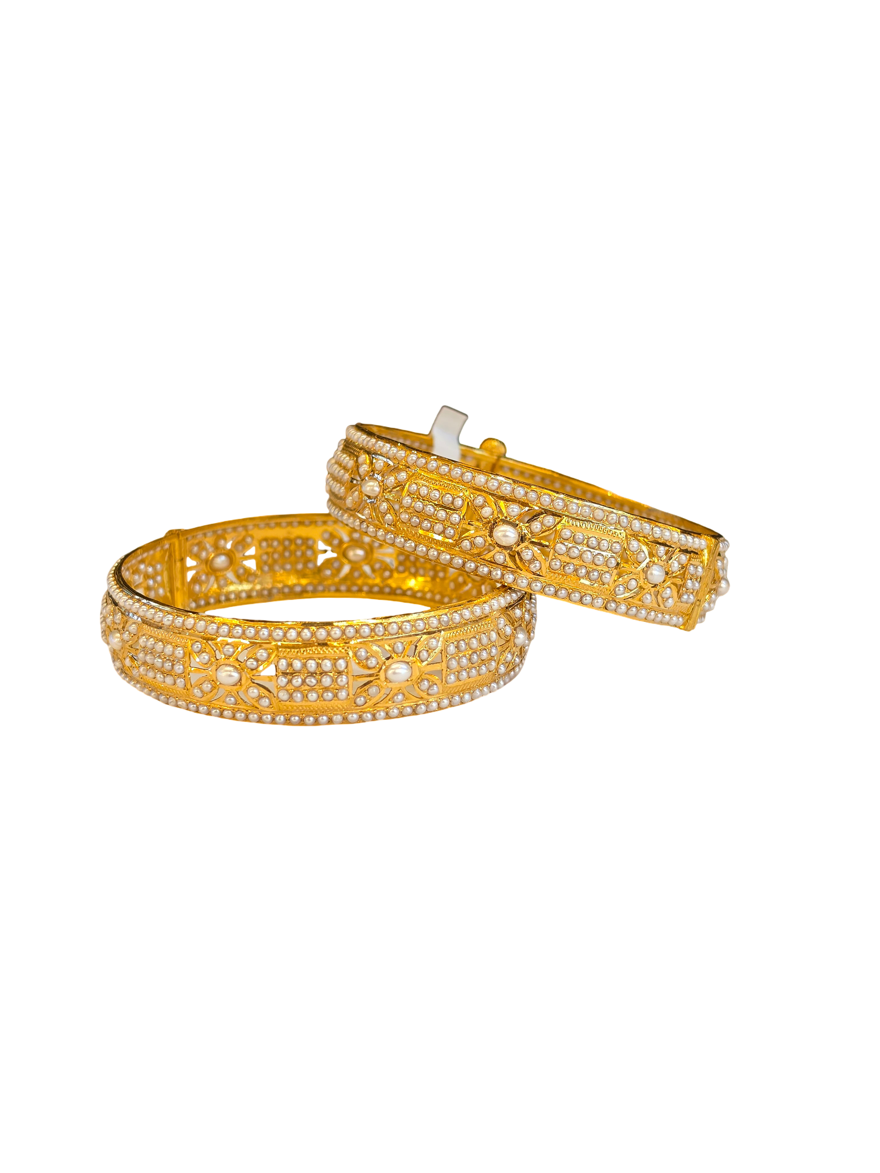 22K Gold Designer Ladies Jadau Bangles