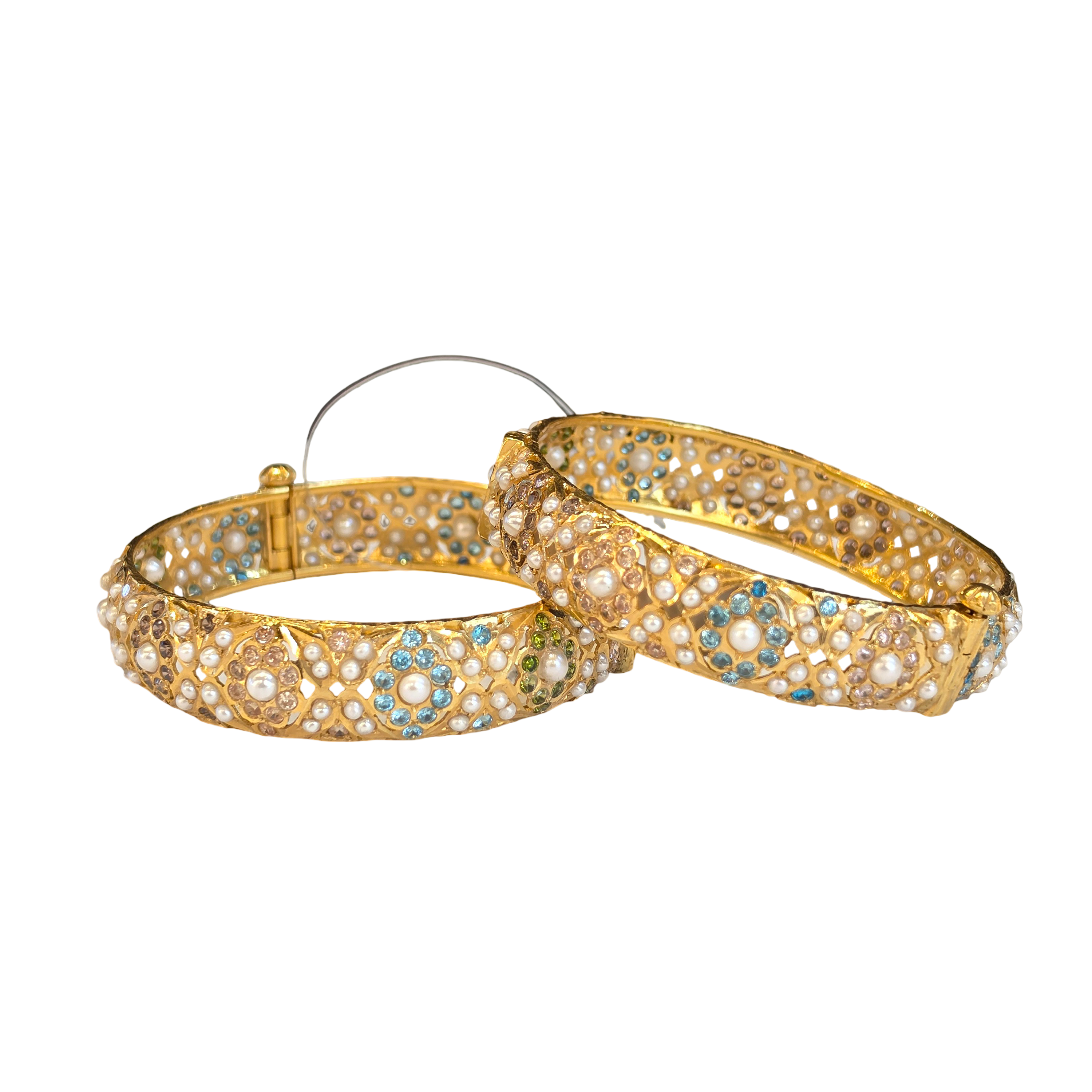 22K Gold Designer Ladies Jadau Bangles
