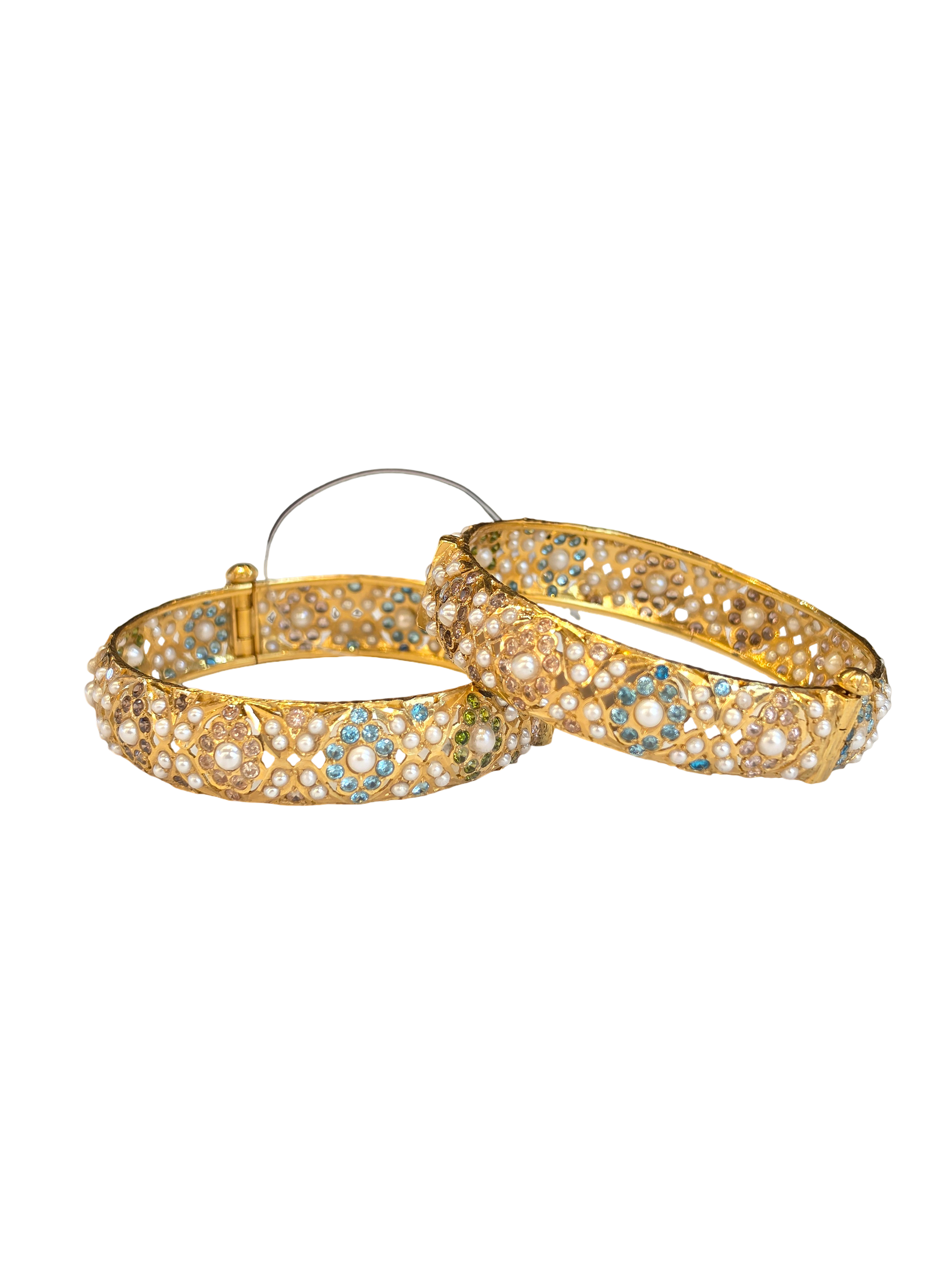 22K Gold Designer Ladies Jadau Bangles