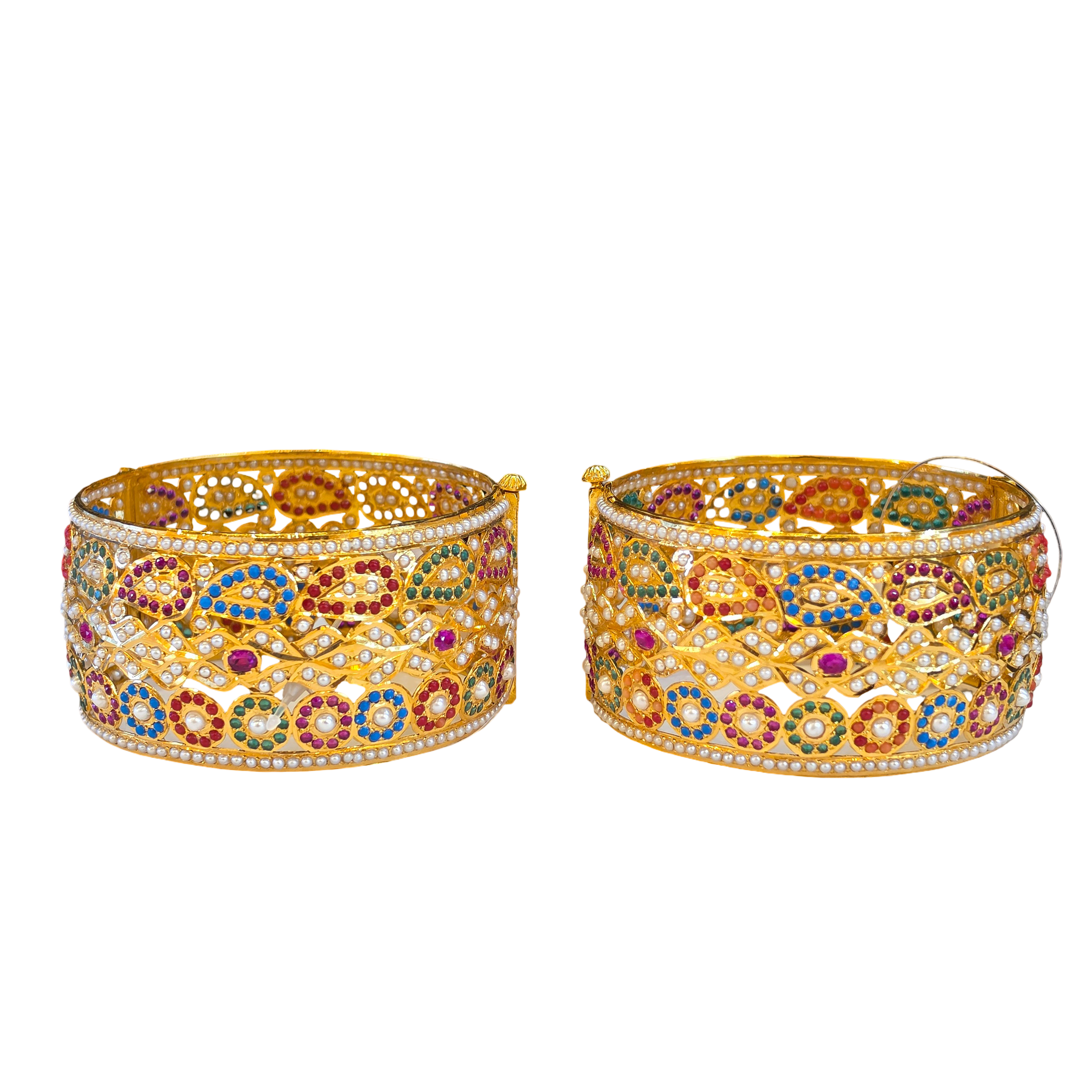 22K Gold Designer Ladies Jadau Bangles