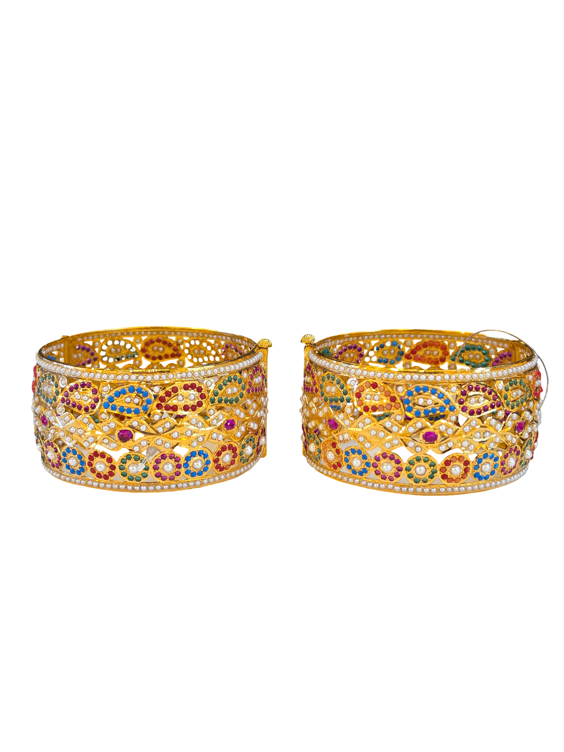 22K Gold Designer Ladies Jadau Bangles