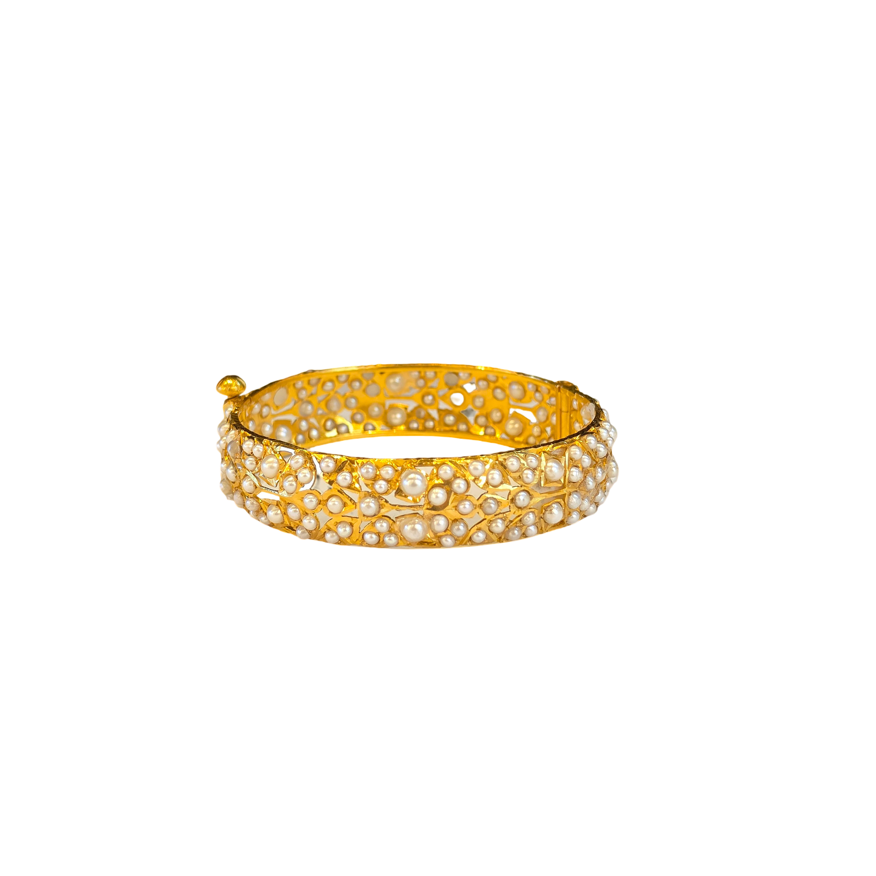 22K Gold Designer Ladies Jadau Single Bangle