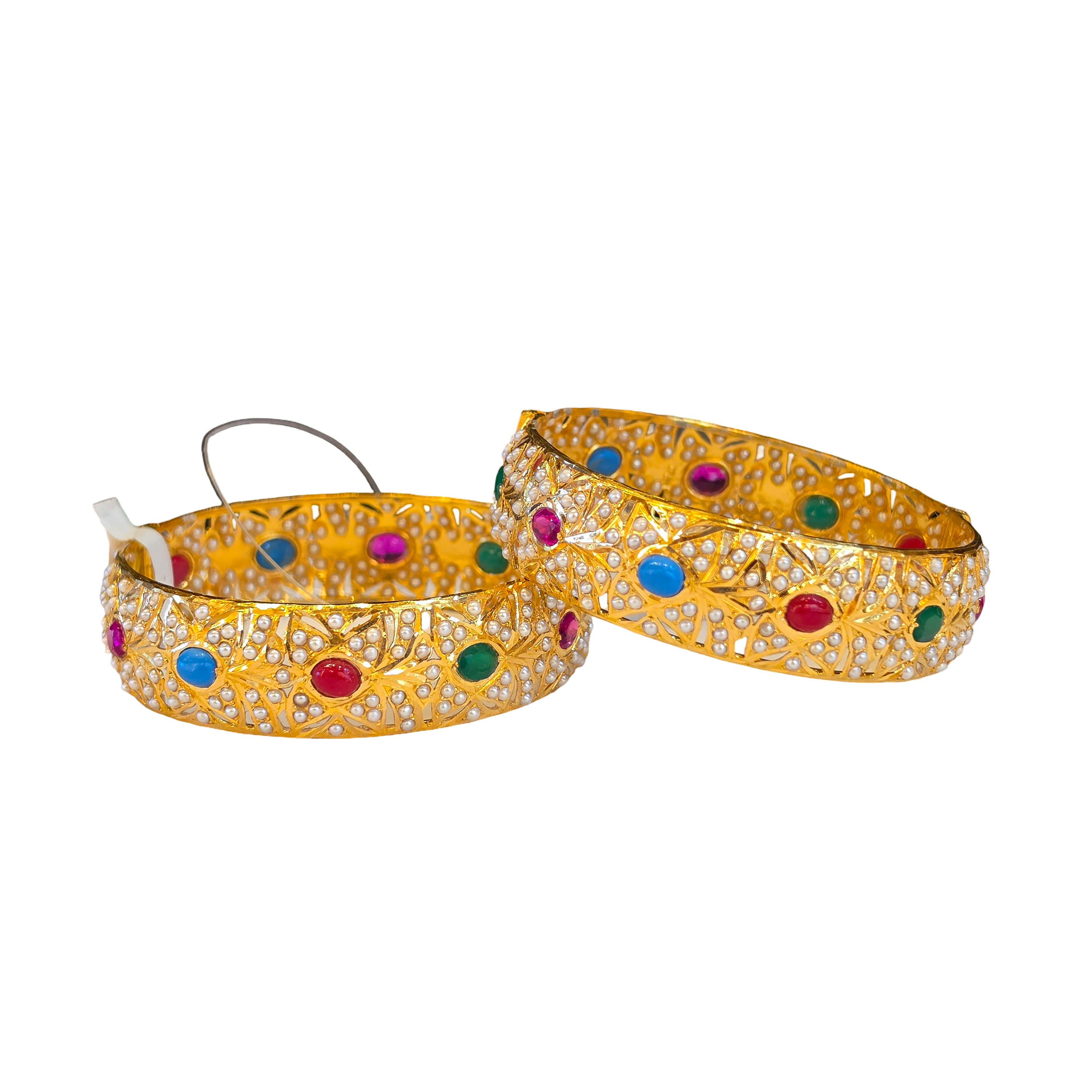 22K Gold Designer Ladies Jadau Bangles