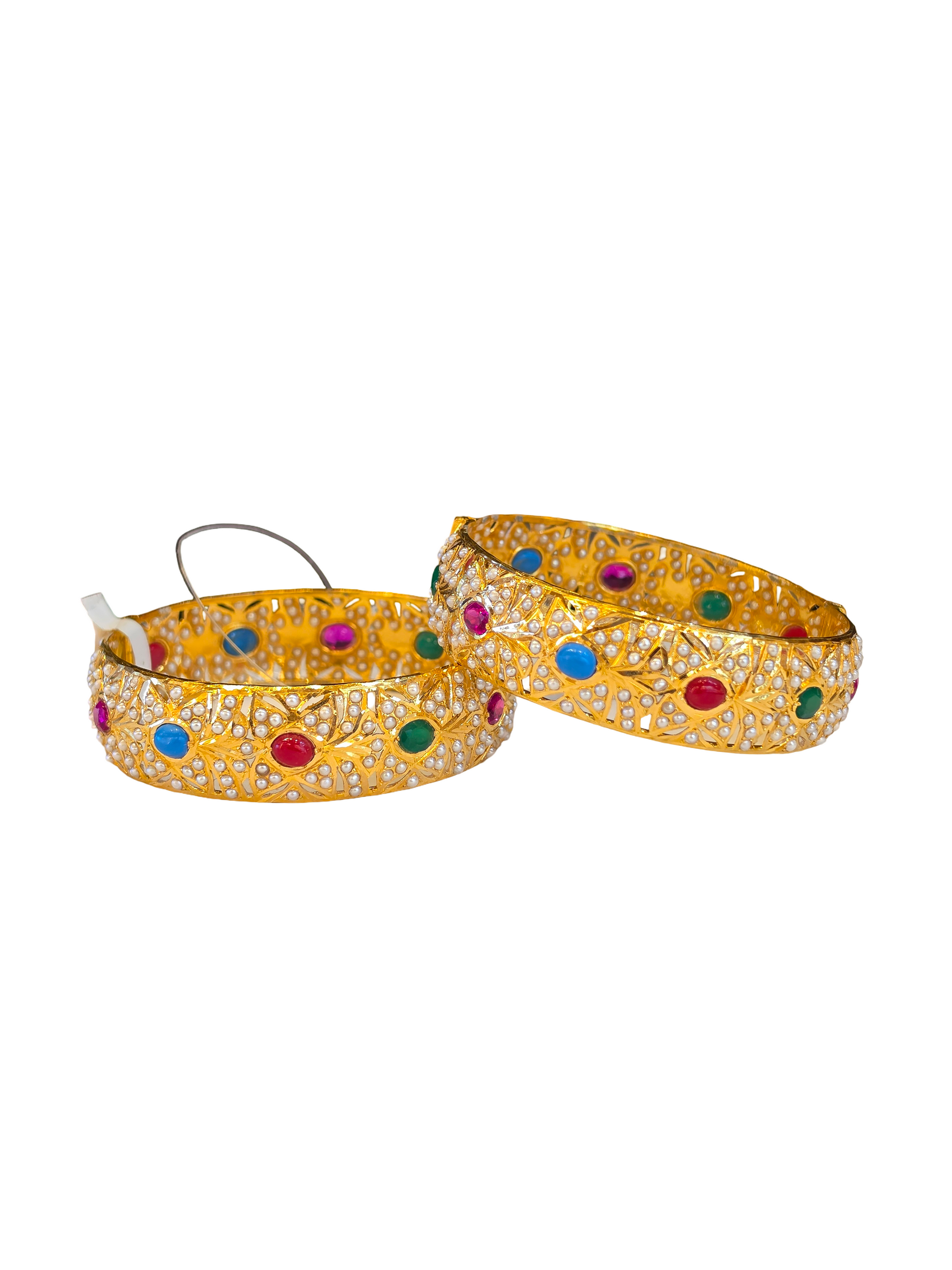 22K Gold Designer Ladies Jadau Bangles