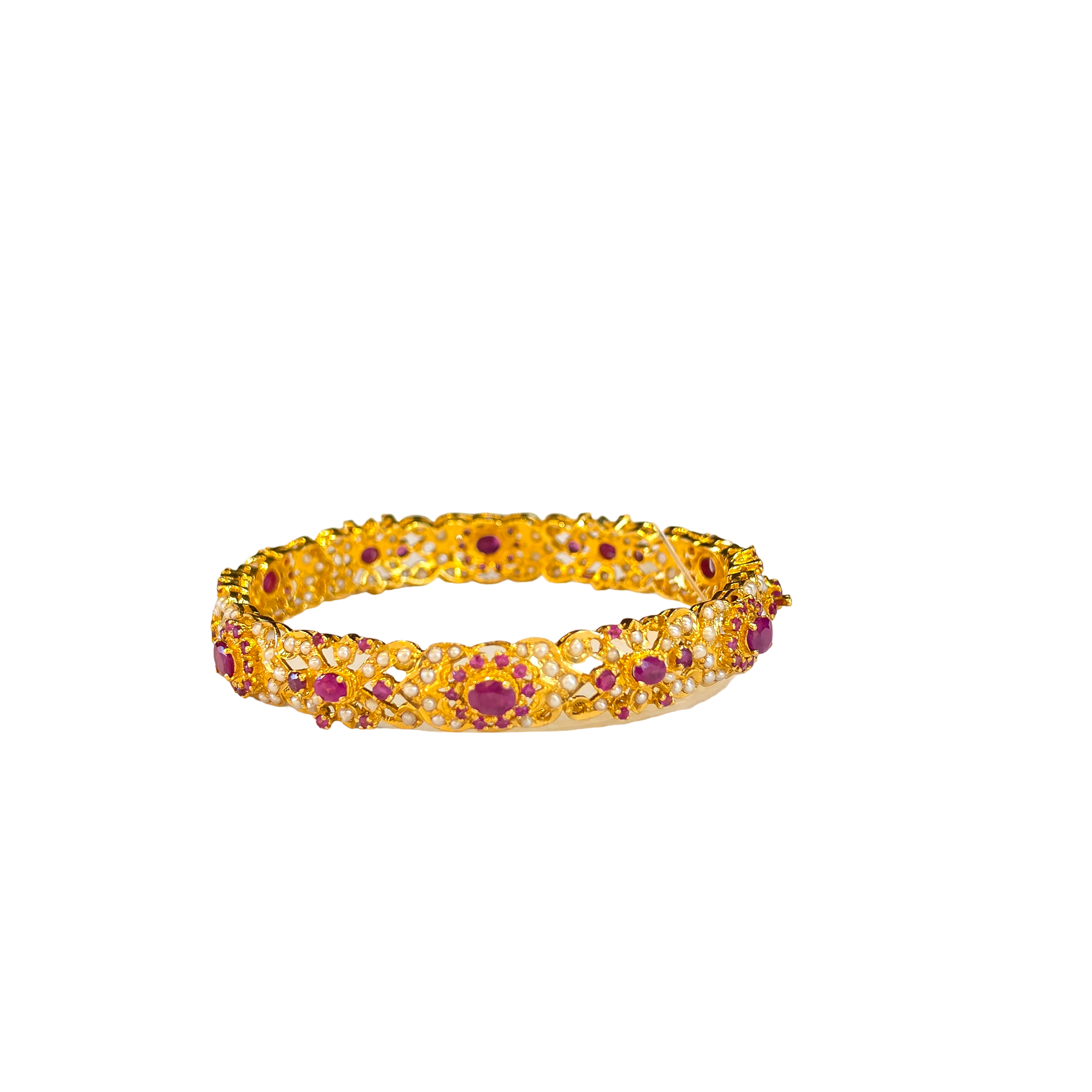 22K Gold Designer Ladies Jadau Single Bangle
