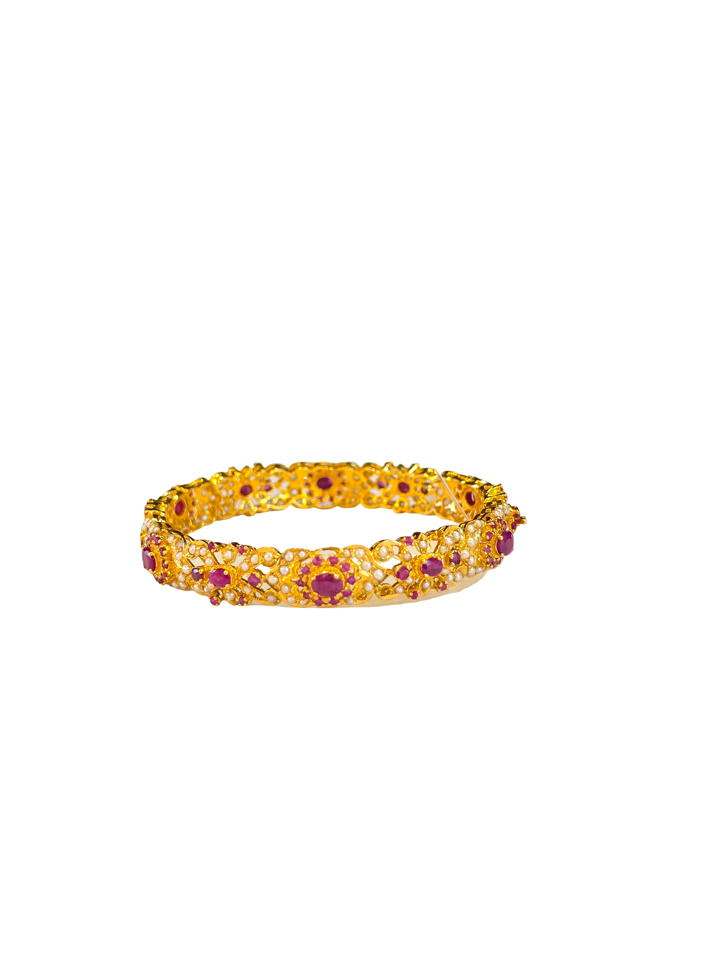 22K Gold Designer Ladies Jadau Single Bangle
