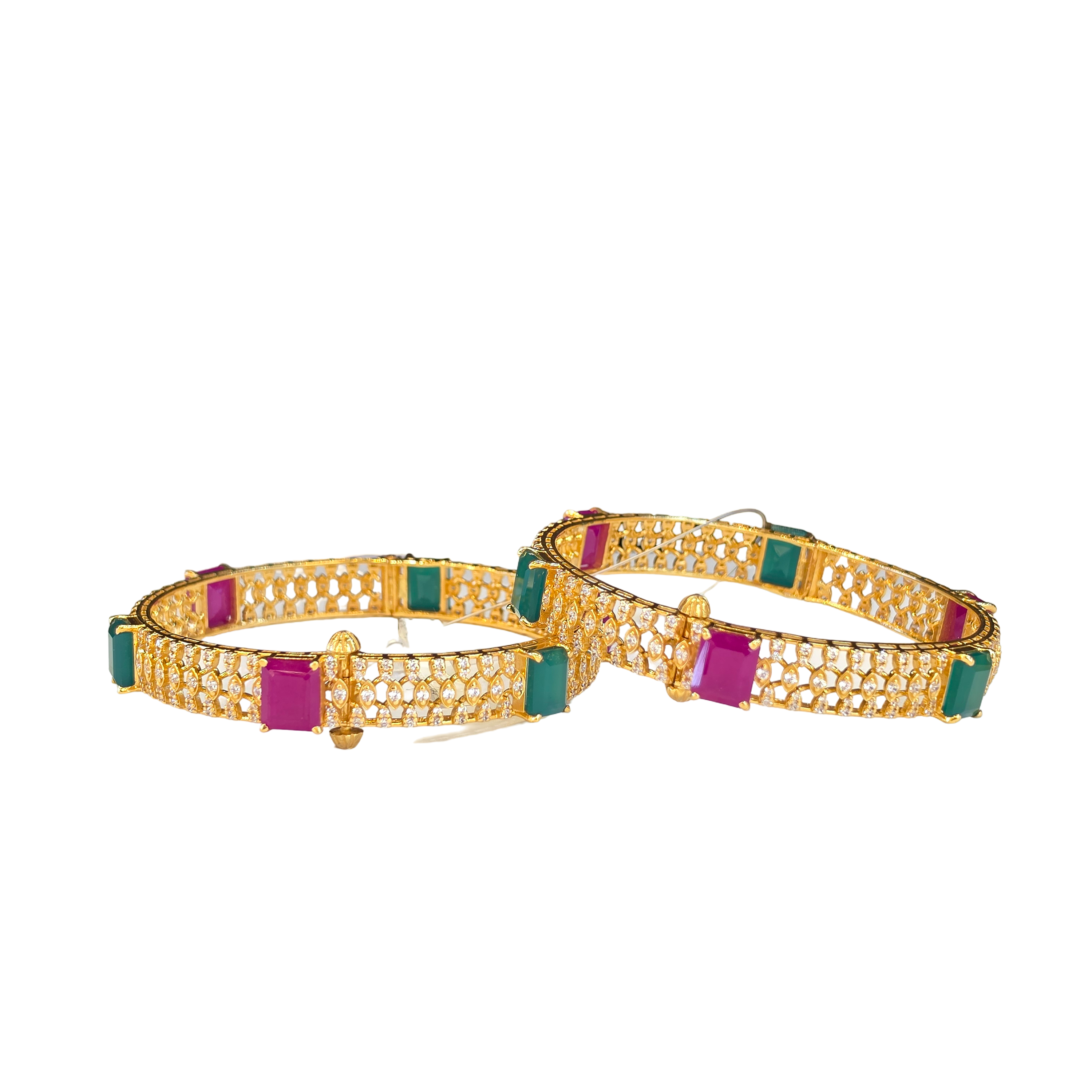 22K Gold Designer Ladies Jadau Bangles