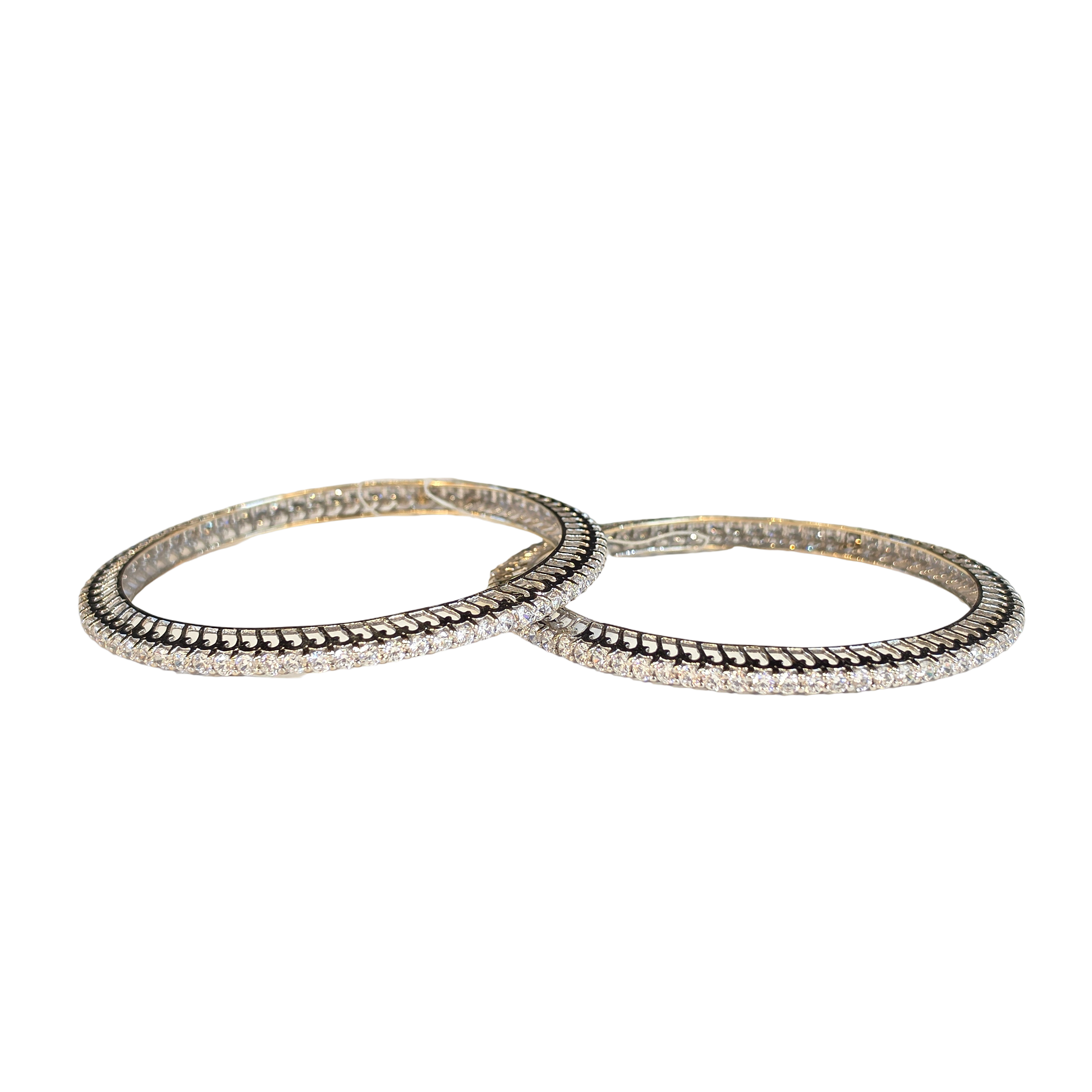 22K Gold Designer CZ Ladies Bangles