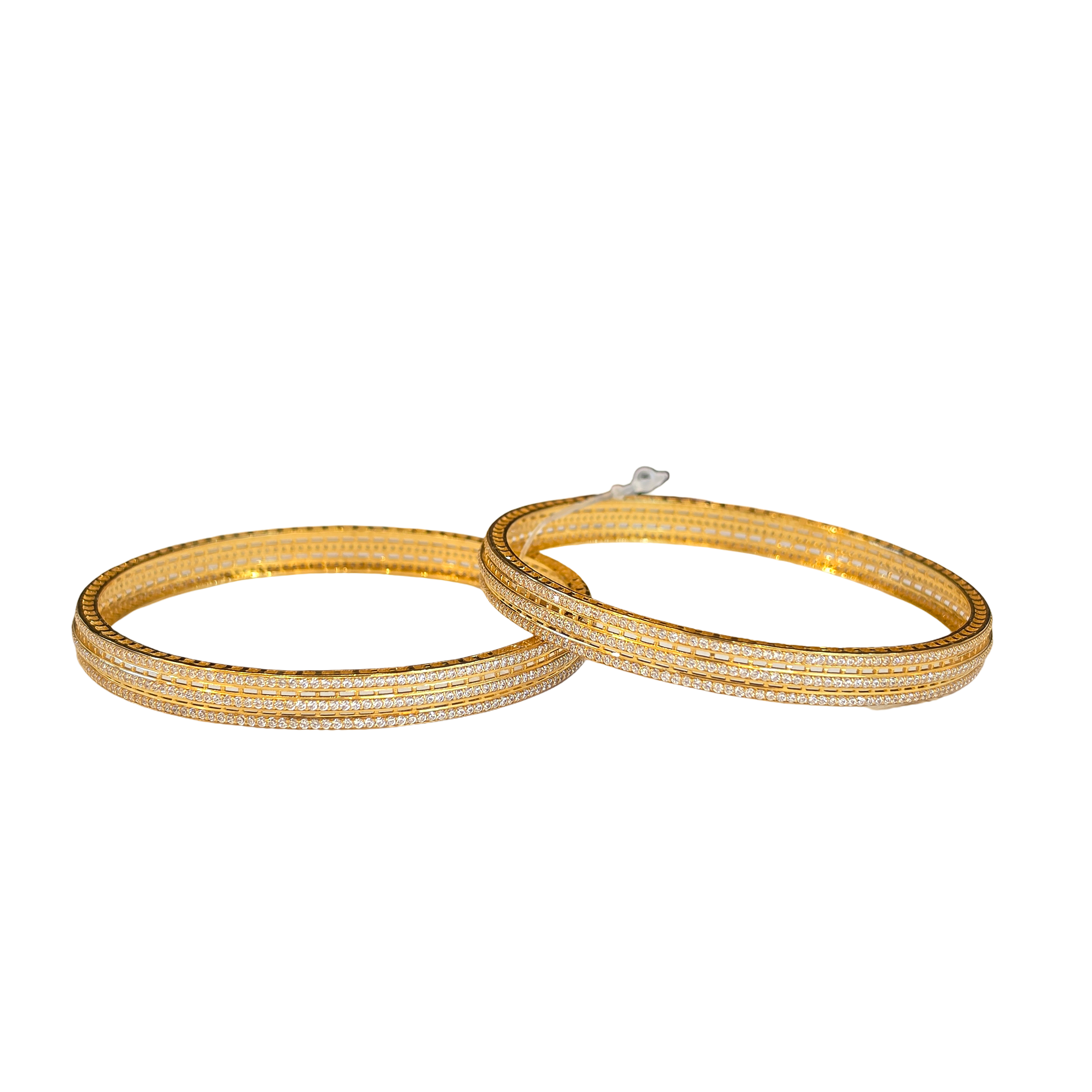 22K Gold Designer CZ Ladies Bangles