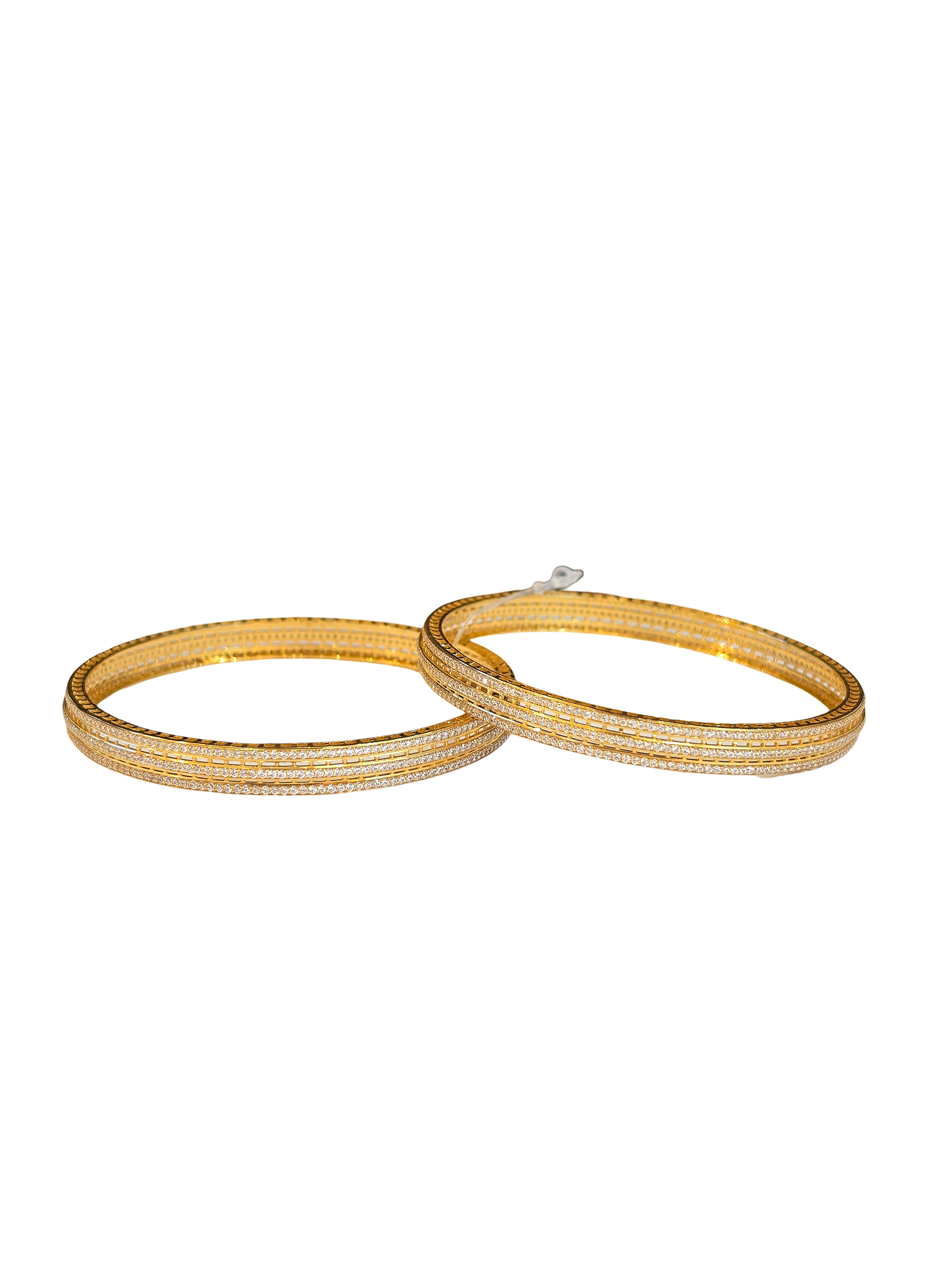 22K Gold Designer CZ Ladies Bangles